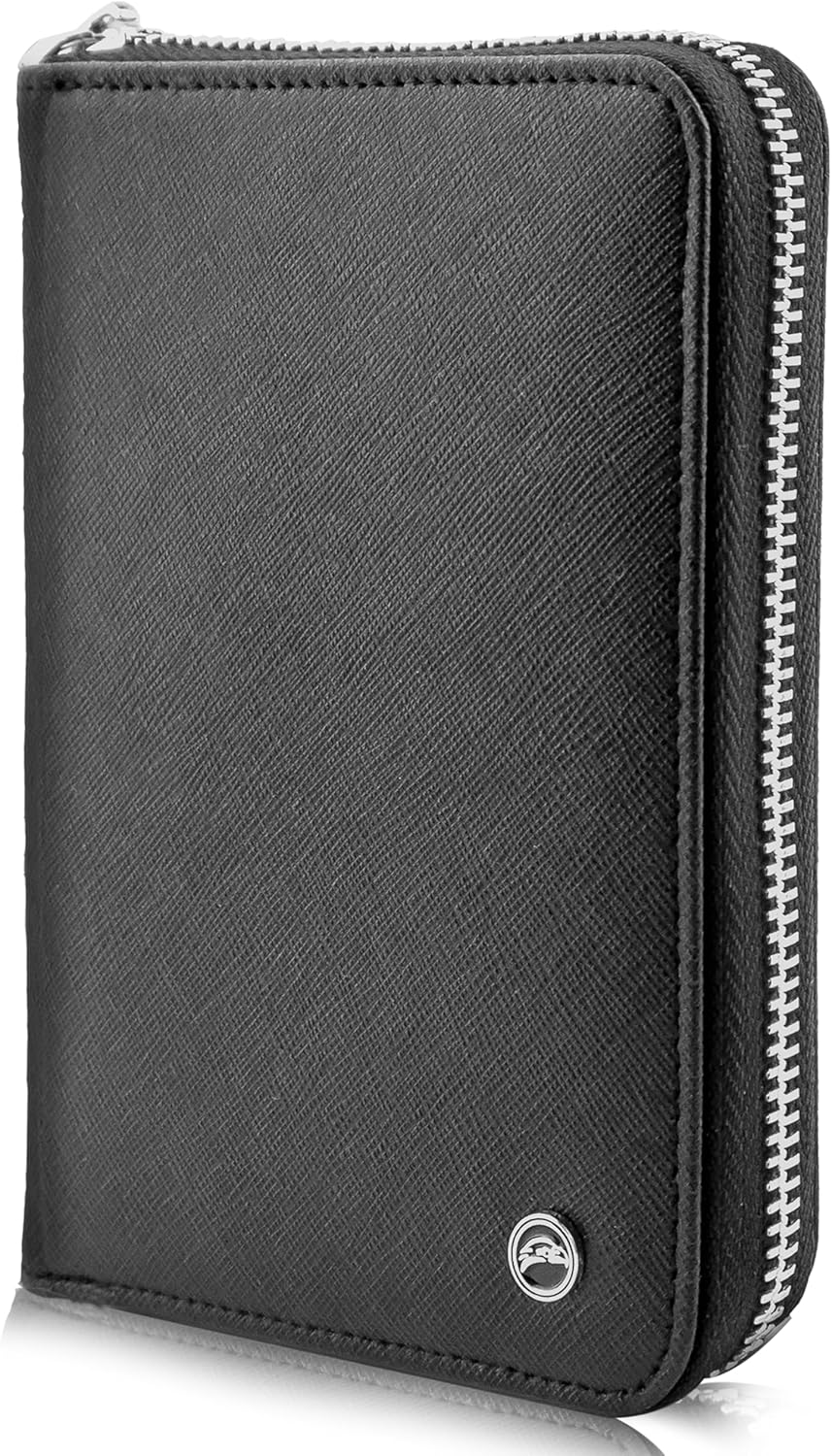 2 Passport Wallet (Black), Black, Modern