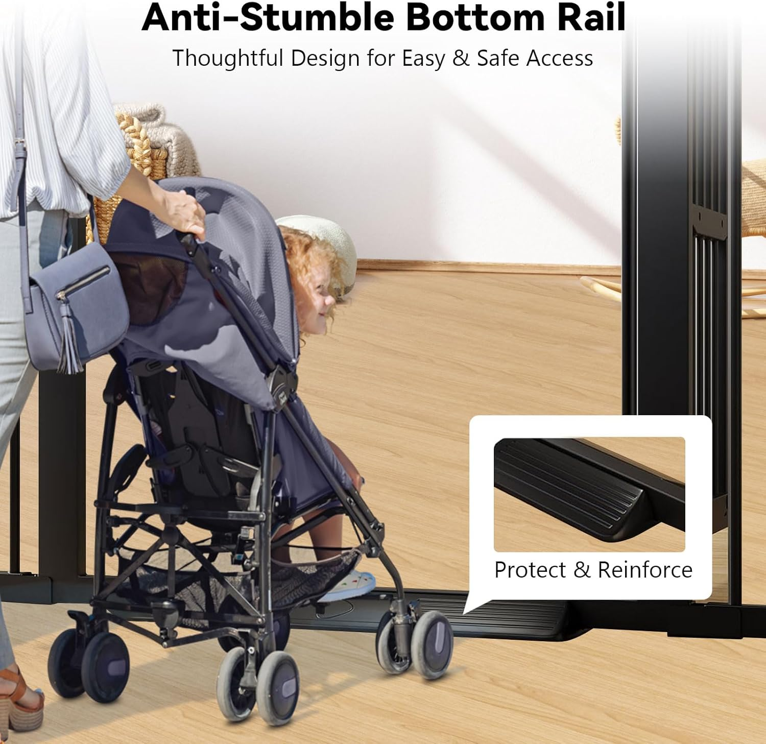 Extra Tall 180Cm Pet Gate for Cats and Dogs, Tall Cat Gate Indoor, Baby Gate for Doorways and Stairs, Metal Walk through Cat Safety Gate, No Drill Cat Gate for Hallway, Fits 76&ndash;118Cm Wide Openings image number 3