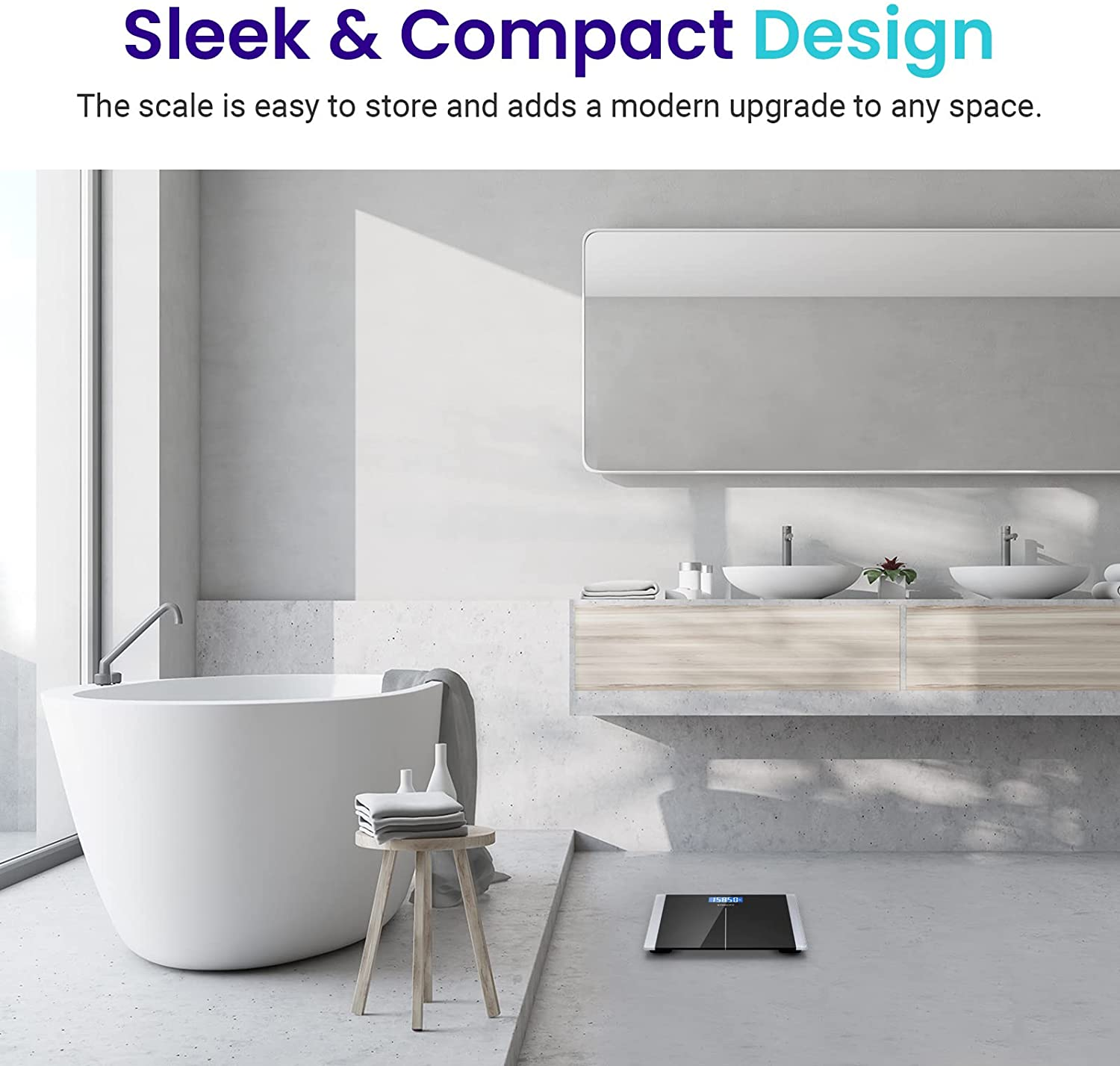 Etekcity Digital Body Weight Bathroom Scale with Step-On Technology, 400 Pounds, Body Tape Measure Included, Elegant Black image number 5