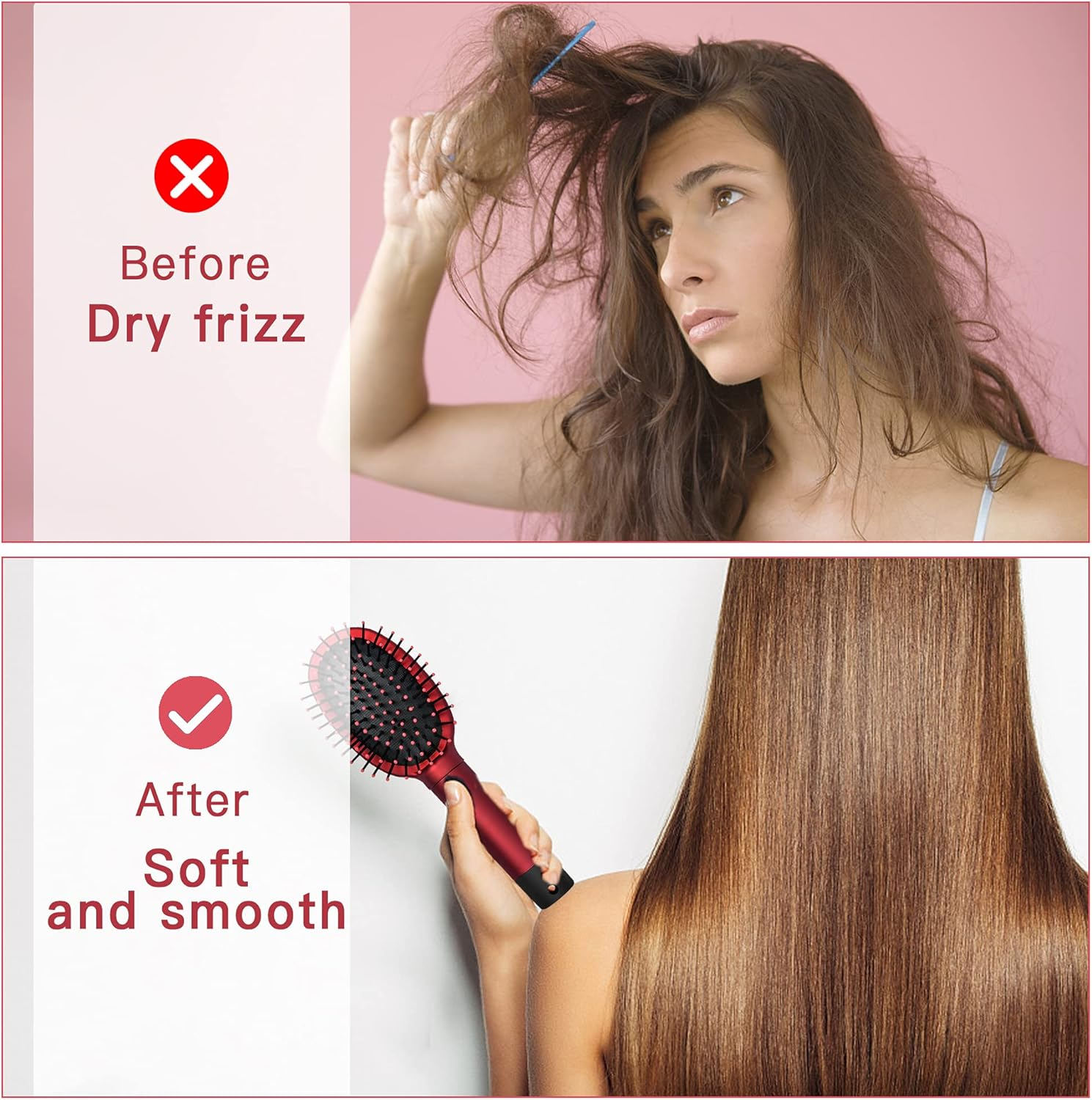 Diversion Safe Hair Brush to Store Money, Cash, Jewelry, Mini Keys, Beach Safe Container Real Hair Brush Comb for Valuables, Perfect for Mother'S Day, Father'S Day, Christmas - Red image number 4