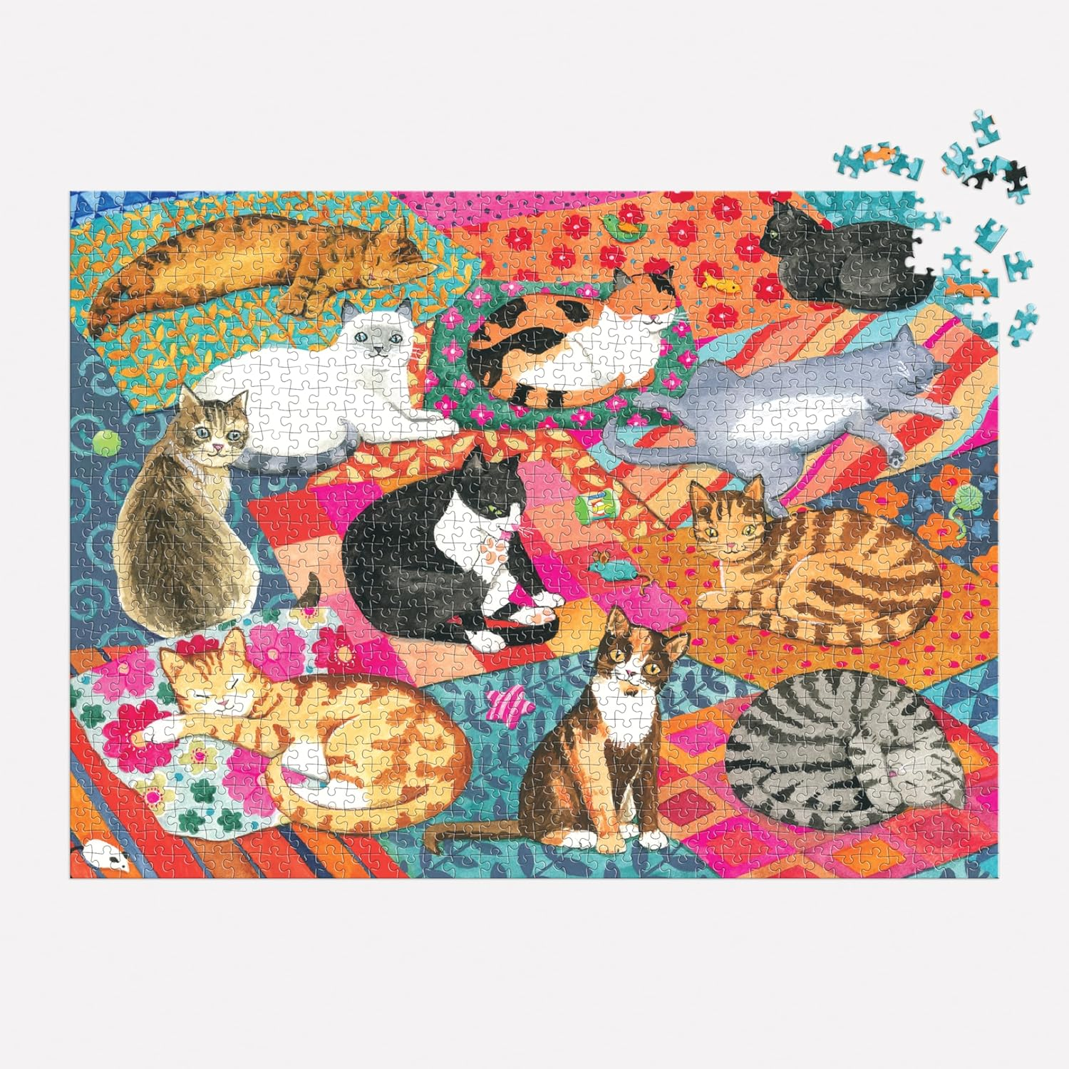 Galison 9780735382510 Lounging Cats Puzzle (1000-Pieces) image number 4