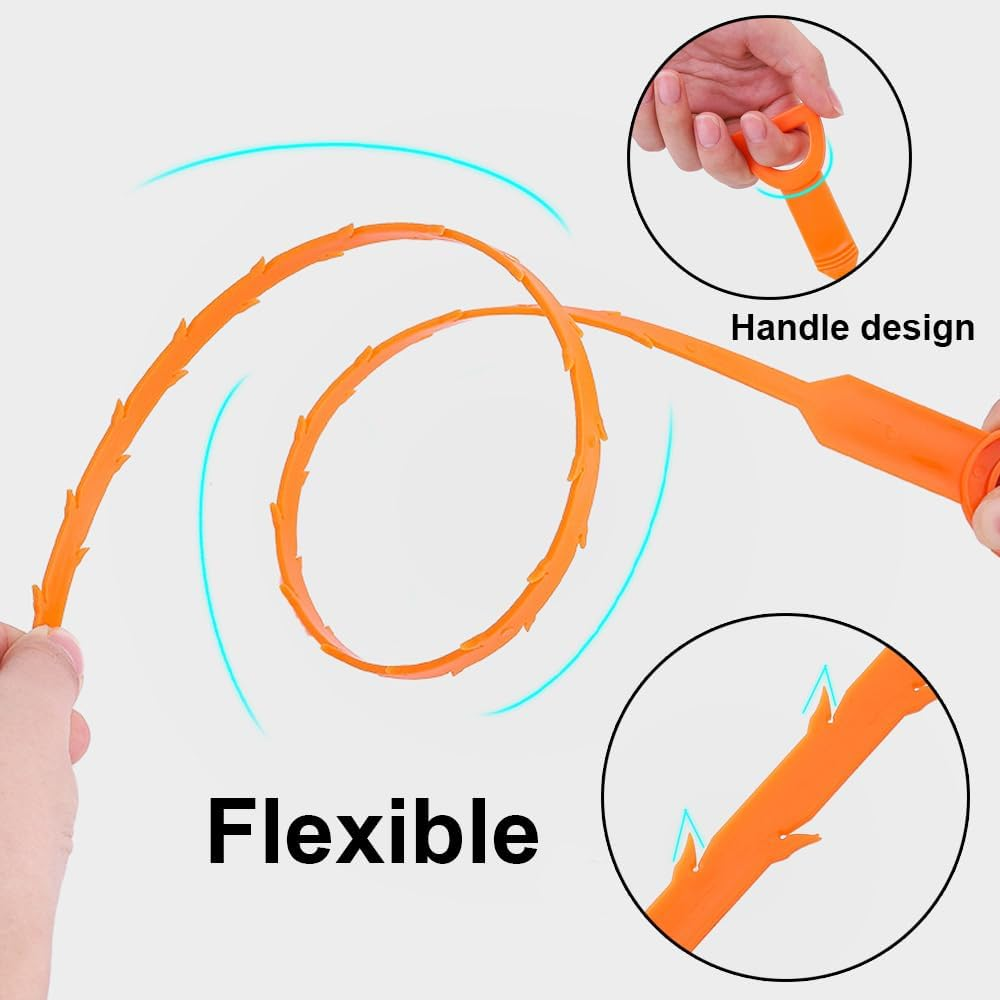 25 Inch Drain Snake Hair Removal Tool 10 Pcs, Hair Drain Clog Remover image number 1