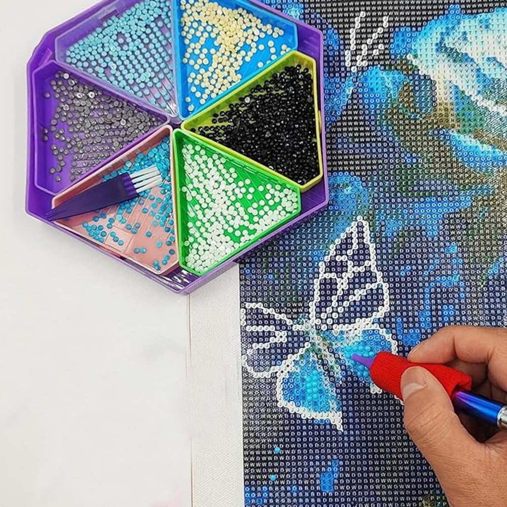 6PCS Plastic Diamond Painting Trays, Bead Sorting Trays Organizer, Divided Colorful Trays Triangles Diamond Art Tray, Diamond Art Tools and Accessories for Diamond Art Craft image number 6