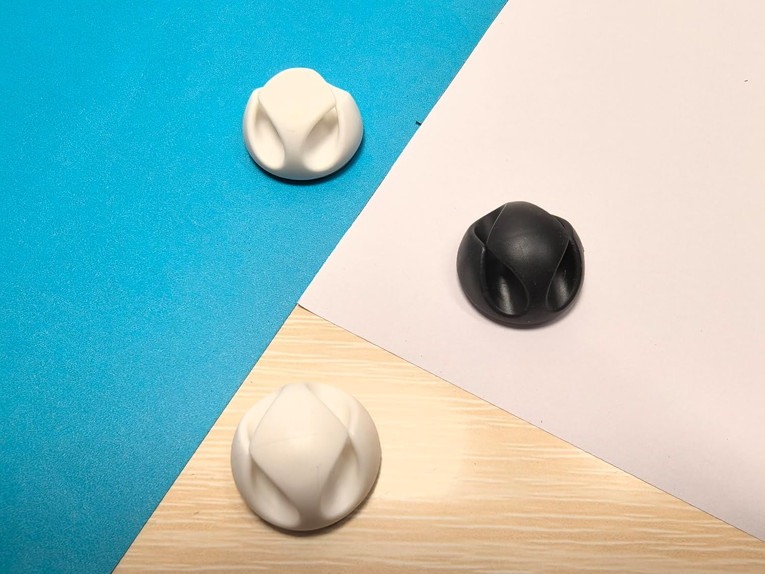 Cable Clips 6 Pack, Self Adhesive Cord Holder for Desk, Home, Office, Car Wire Organizer for Cable Management, Tidy USB Cables, Power Wires, Charging Cords, Audio Cables (White) image number 3