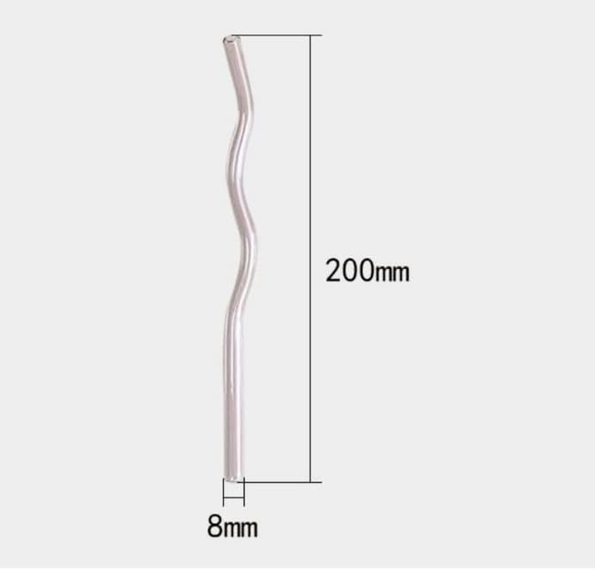 Glass Straws, High Borosilicate Bent Glass Straw Wavy Reusable Transparent Multi Colored Straws for Coffee, Milk and Tea Straws (Colorful)