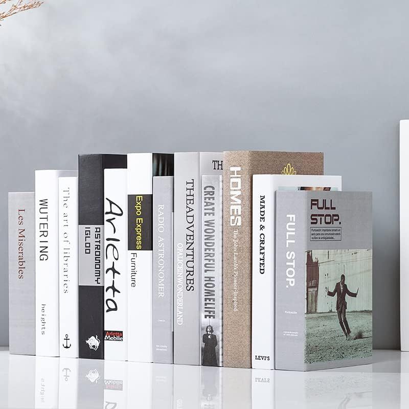 12Pcs Decorative Books Fashion Fake Book Modern Hardcover Decoration for Home Office Bar Table Shelf Decor Book Display