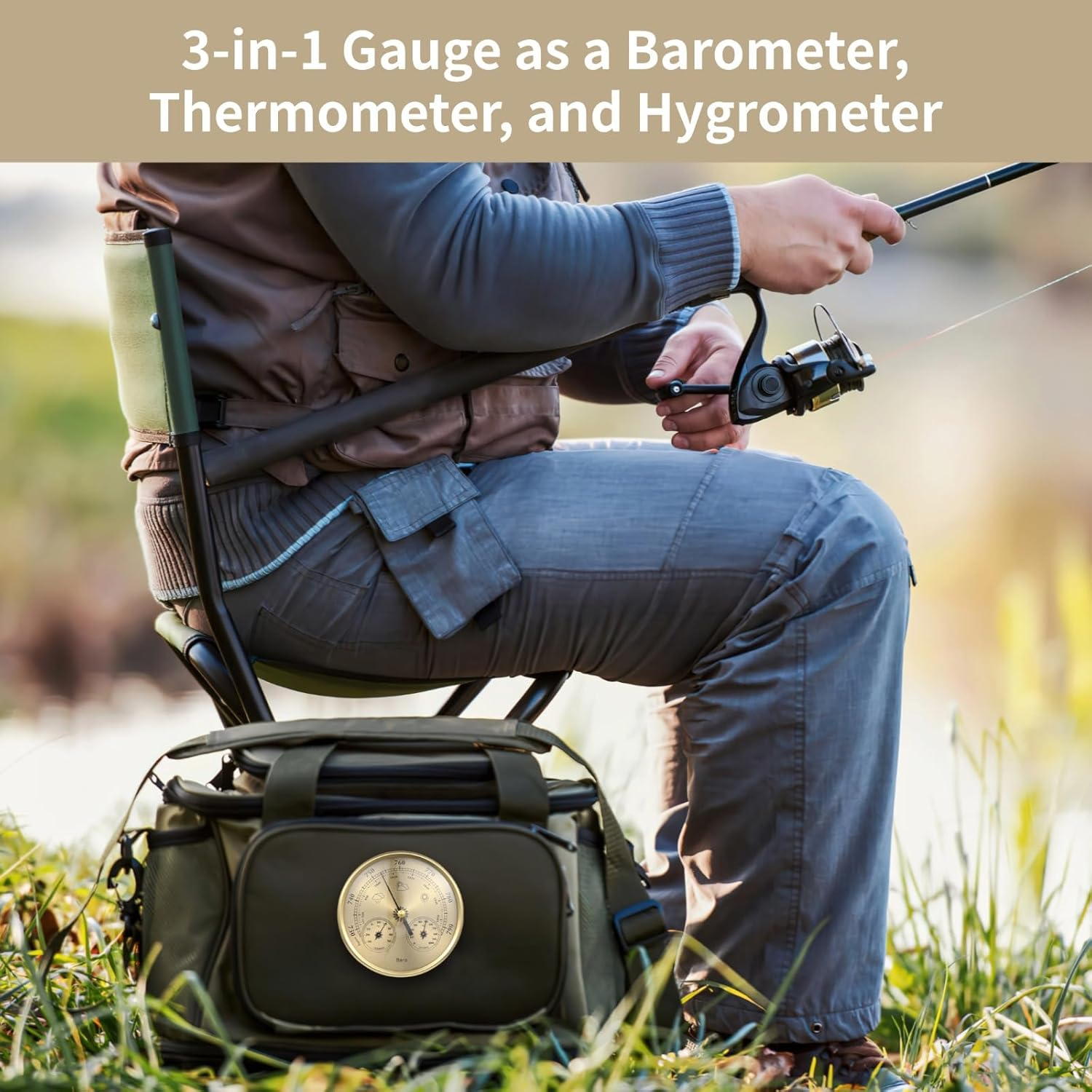 3 in 1 Barometer for Weather Station, All-Season Wall Hanging Thermometer, Barometer, Hygrometer, Accurate Weather Station Indoor Outdoor Use Temperature Monitor for Home Garden Office image number 2