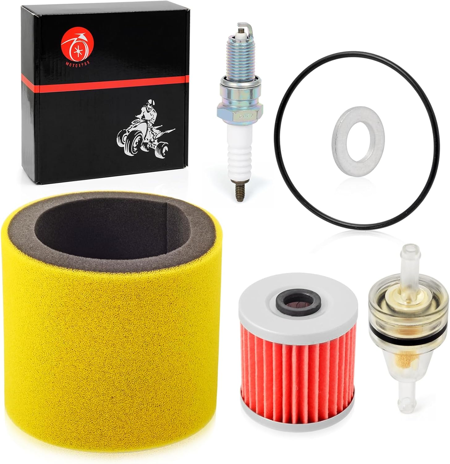 Air Filter Foam Oil Filter Spark Plug for Kawasaki Bayou 220 250 300 KLF220 KLF250 KLF300 C/B 2X4 4X4 1989-2011 image number 3