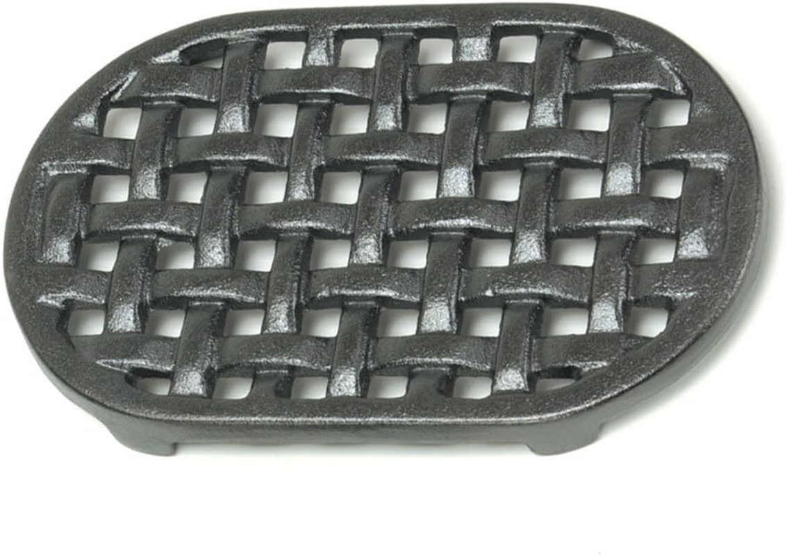 Minuteman International TWI-03 round Lattice Woodstove Tabletop Cast Iron Trivet, Black image number 5