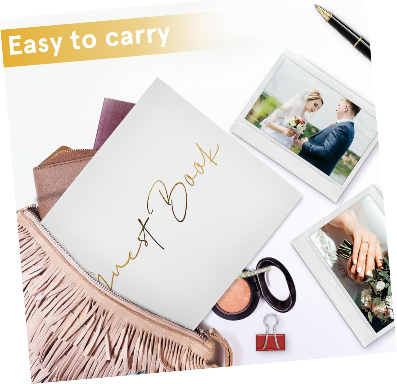 Happyyami Elegant Guest Book Album Memorable Wedding Funeral Keepsake Unique Design for Celebrations Sturdy Construction Simple to Use Captures Cherished Memories image number 2