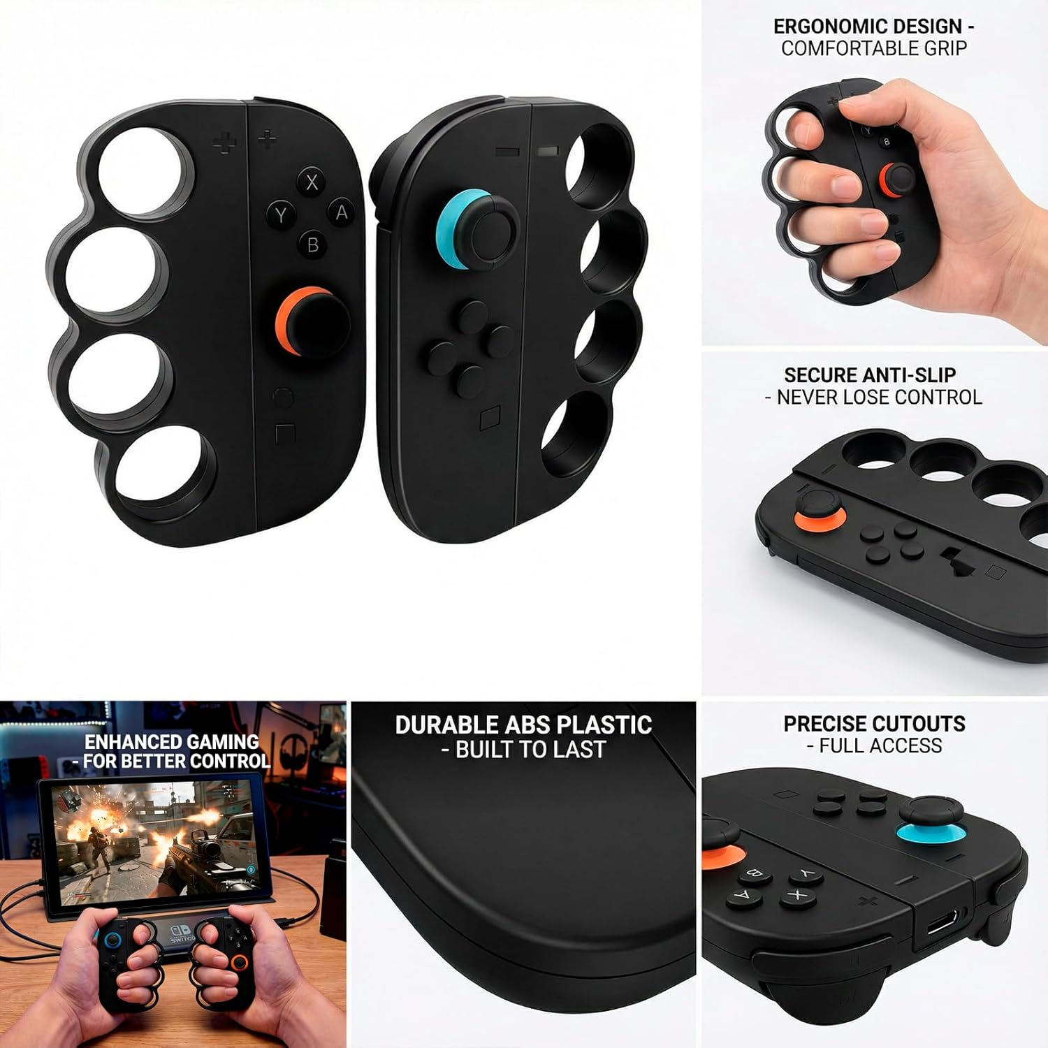 Luzcauwy 2 PCS Fitness Boxing Hand Grip Compatible with Nintendo Switch 2 Joycon Controllers, Fun Family Boxing Game Accessories, Black Handles for More Exciting Gaming Experience image number 2