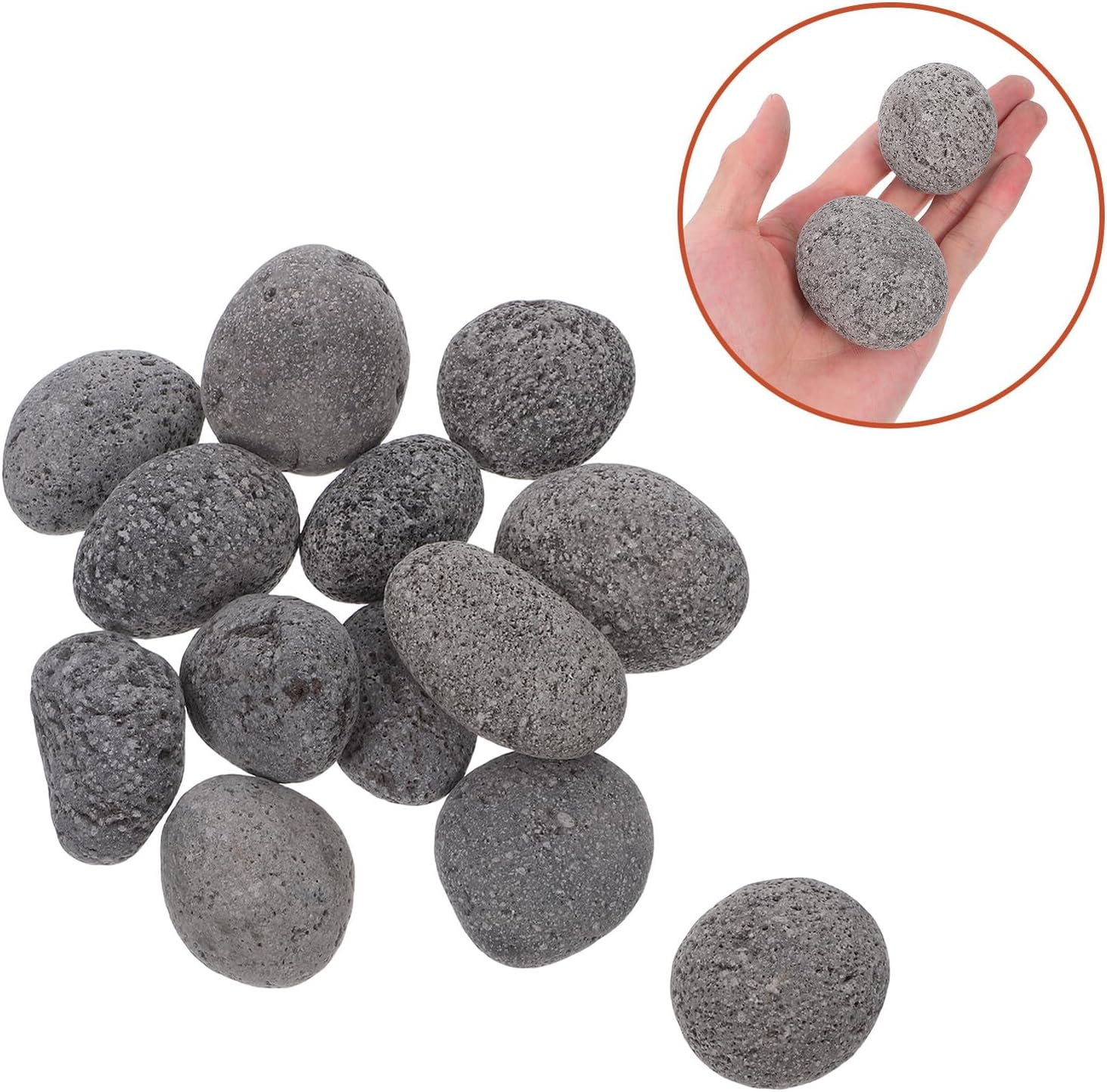Natural Volcanic Lava Rocks for Fire Pit 1Kg Bag 3-5Cm Reusable Decorative Stones for Outdoor Fireplace Gas Grill Hearth Landscaping
