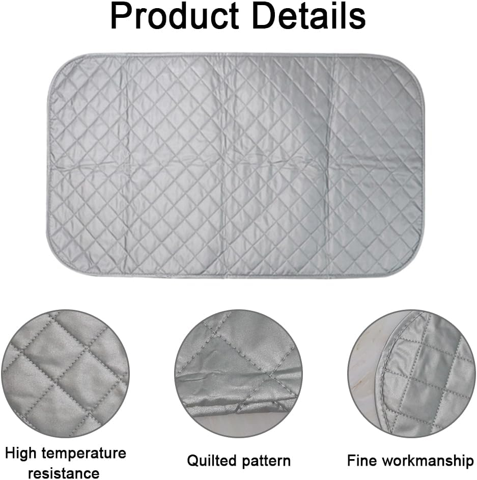 Ironing Blanket, Magnetic Mat Laundry Pad, Portable Travel Ironing Mat, Foldable Thickened Heat Resistant Ironing Pad Cover for Dryer Countertop image number 4