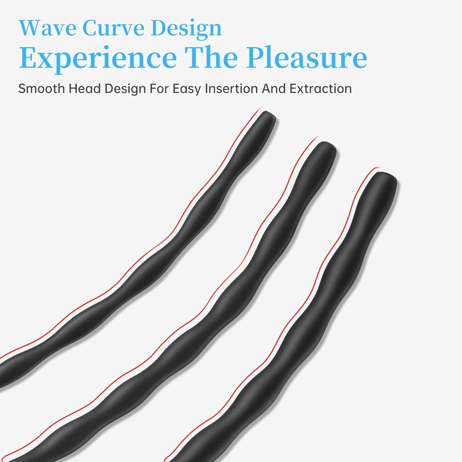 3 Pack Urethral Penis Sound Hollow Dilator Soft Silicone Sounding Kit Penis Plug Urethra Multi Beads Probe BDSM Bondage Sounds Flexible Male Masturbation Mens Sex Toy image number 6