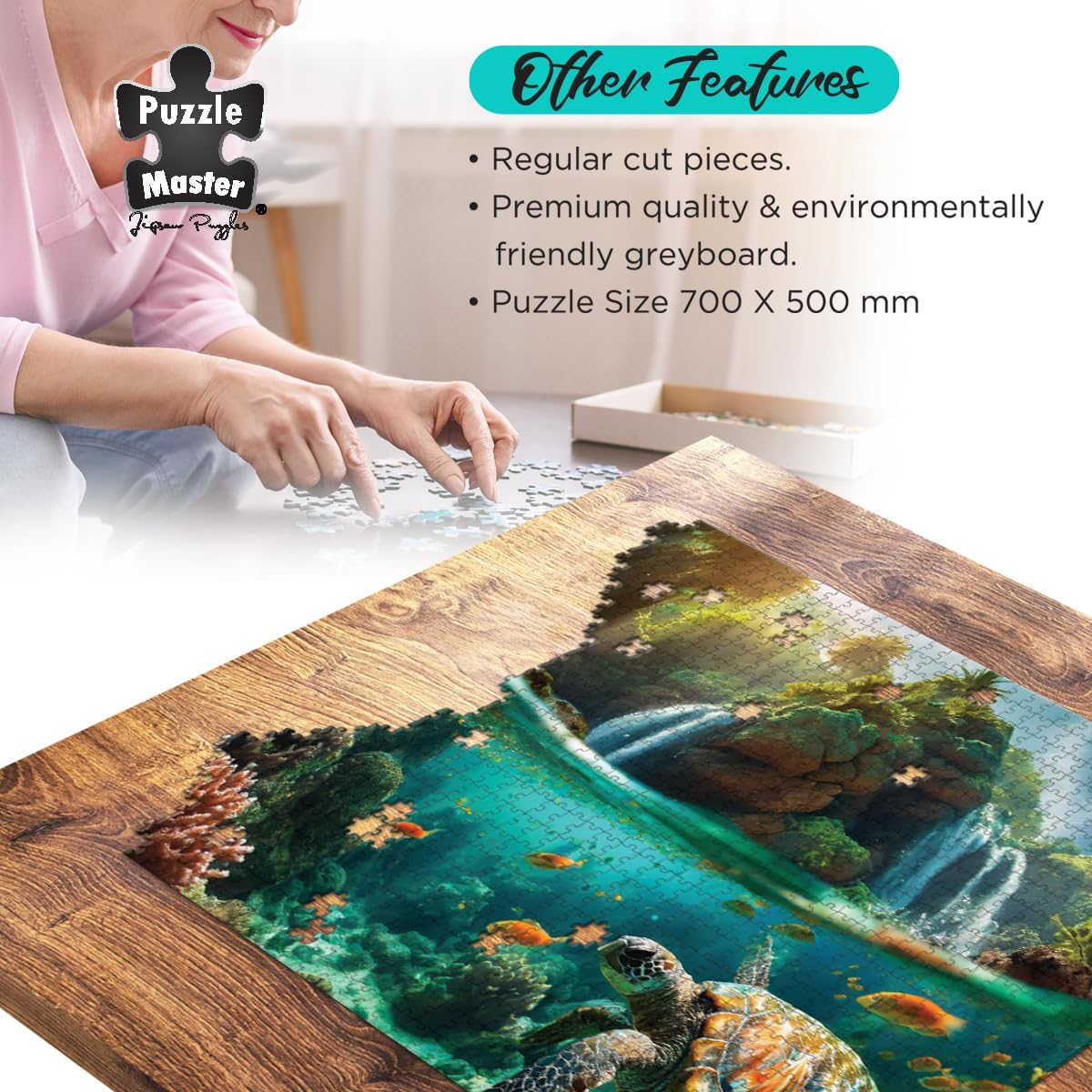 Puzzle Master 1000 Piece Jigsaw Puzzle - Turtle Discovery Surreal Australia Collection - 35X25Cm Jigsaw Puzzles 1000 Pieces image number 1