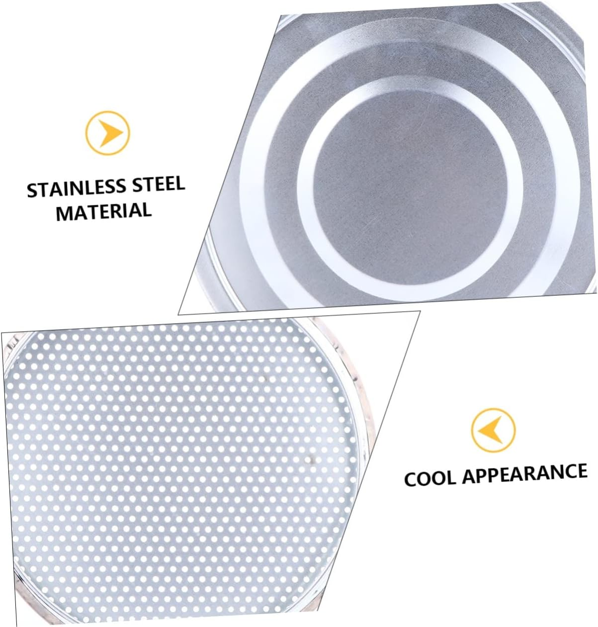 YARNOW 3Pcs Stainless Steel Mesh Sieve Garden Soil Sifter Fossicking Sieve for Soil Strainer image number 6