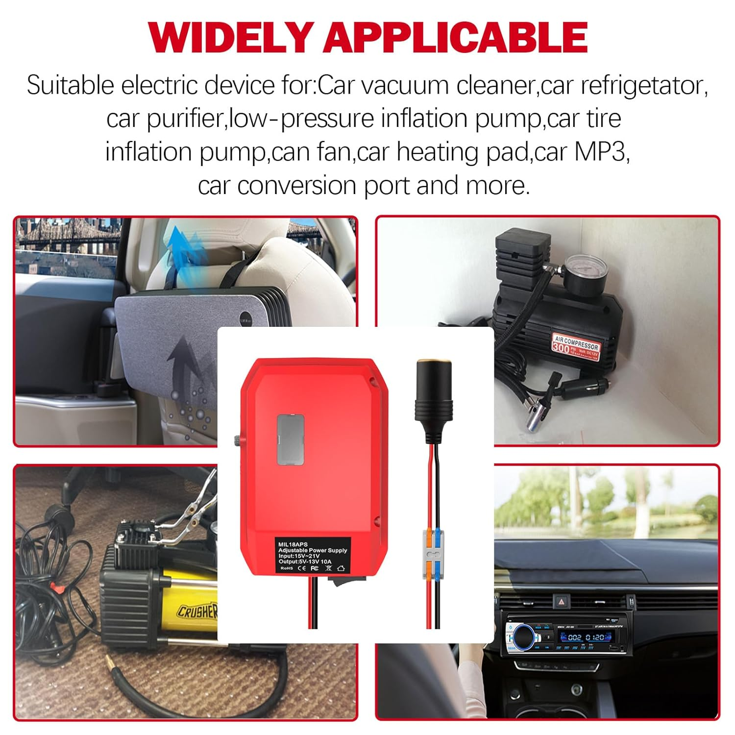 18V to 12V Step down Converter for Milwaukee M18 18V, Power Wheel Adapter for Milwaukee Voltage Reducer Transformer 130W Buck Converter Regulator for RC Car Truck Light & DIY