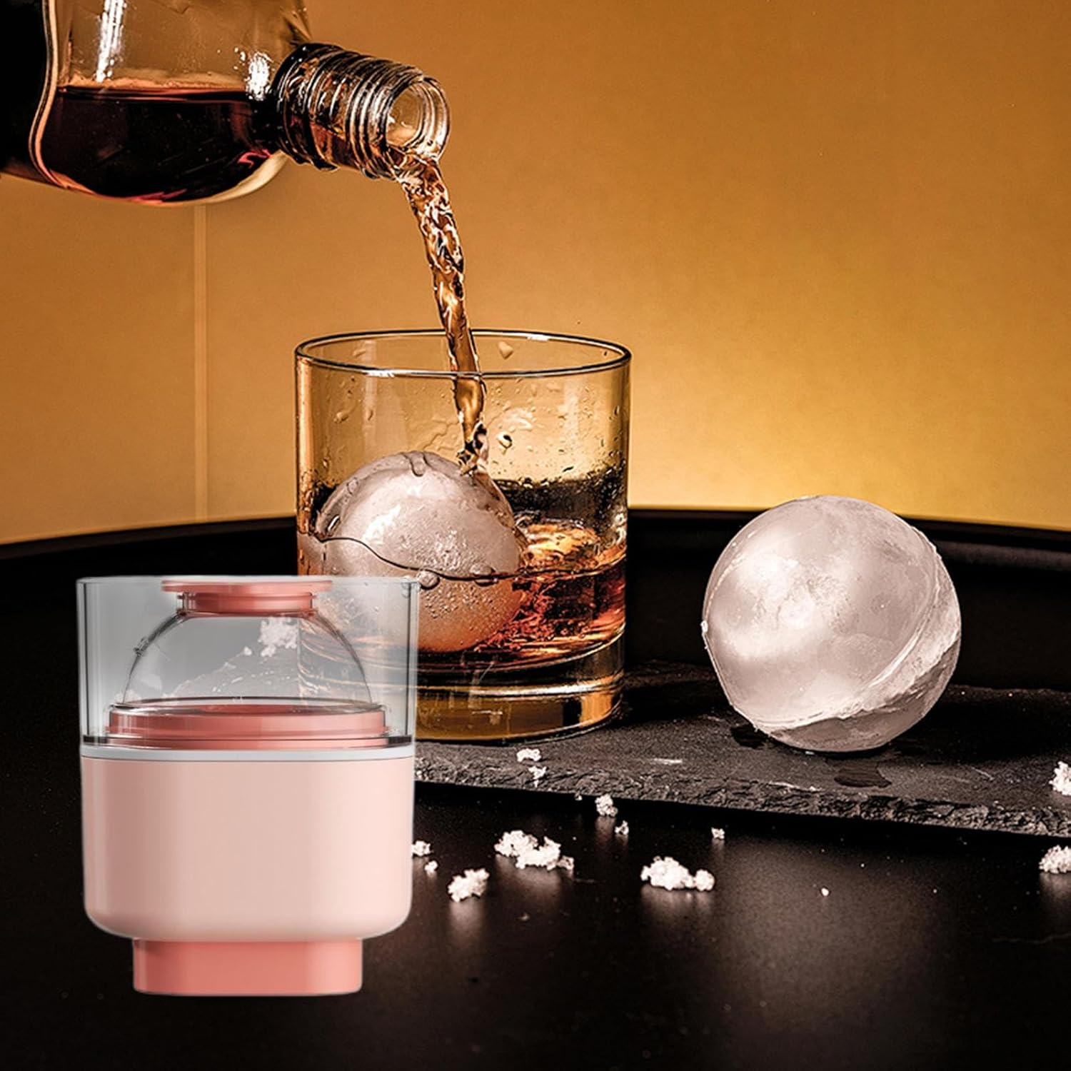 Round Ice Cubes Mold | Silicone Large Ice Ball Maker - Kitchen Gadgets for Food Candy Whiskey Beverage Coffee Bar Cocktails Parties Camping Drinking image number 4