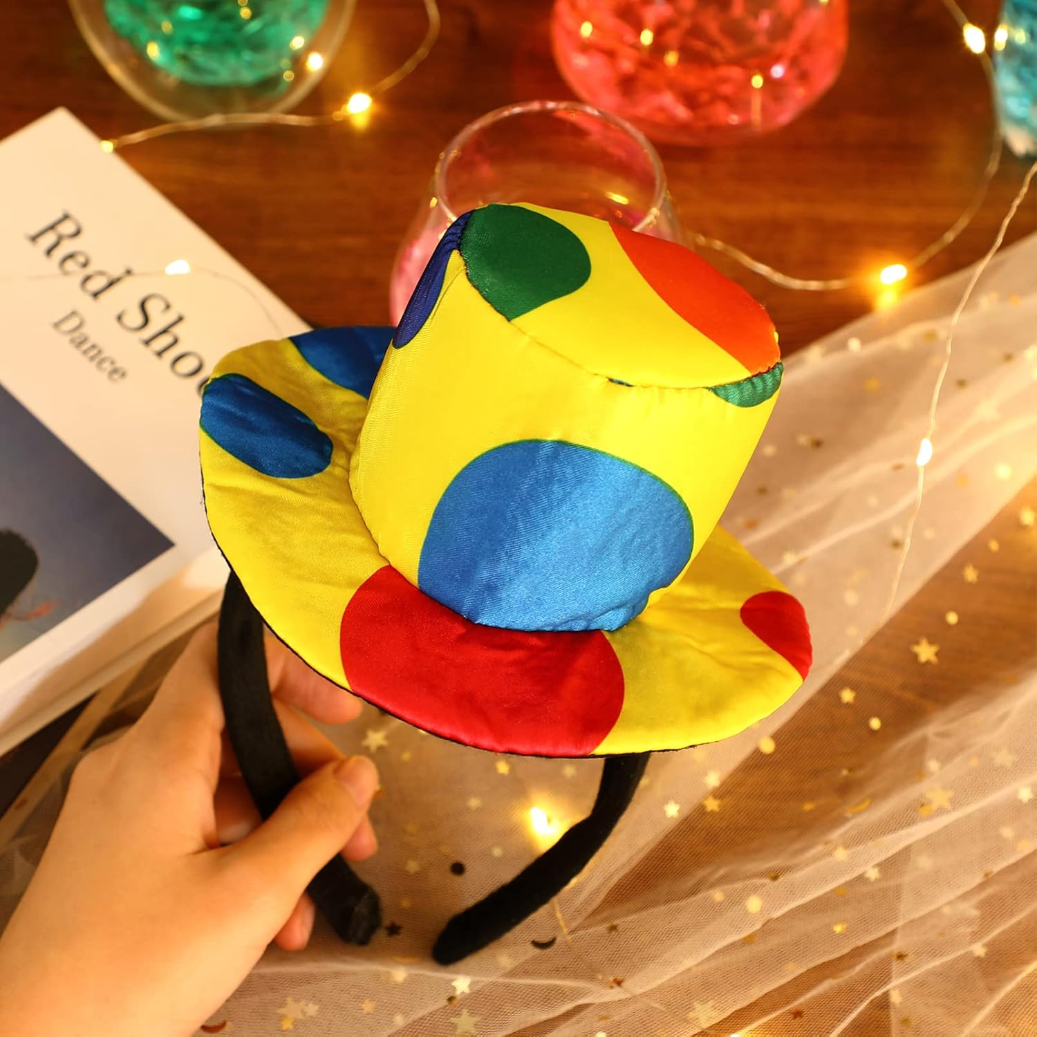 NUOBESTY Circus Clown Hat Funny Clown Hat Small Nose Adult Jester Headband Costume Prop S for Adults Women Circus Hat Women'S Accessories Clothing image number 6