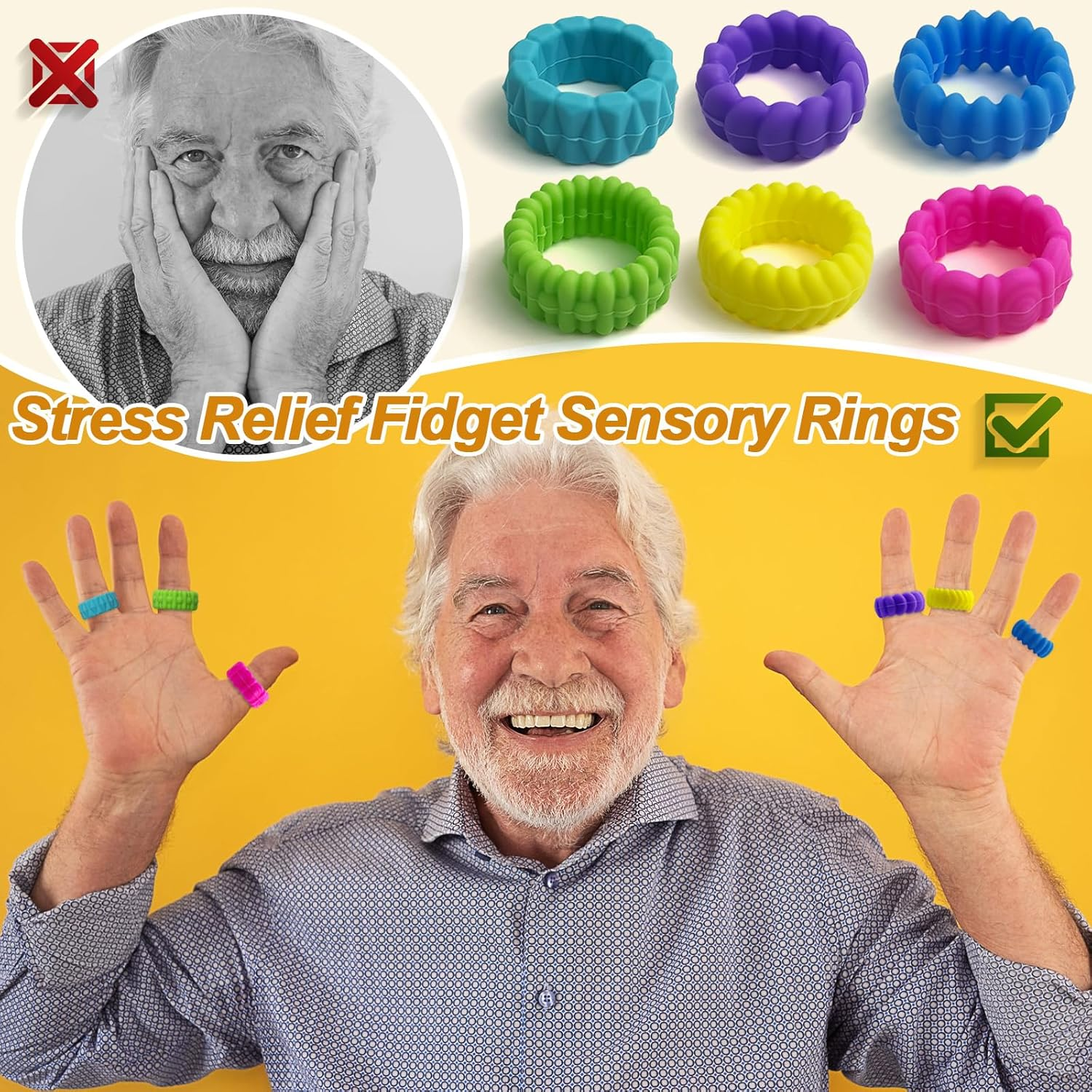 Fidget Toys Sensory Toys Set for Autism Kids Claming - 18 Pack Textured Soft Fidget Stress Toys for Students Anxiety Relief image number 6