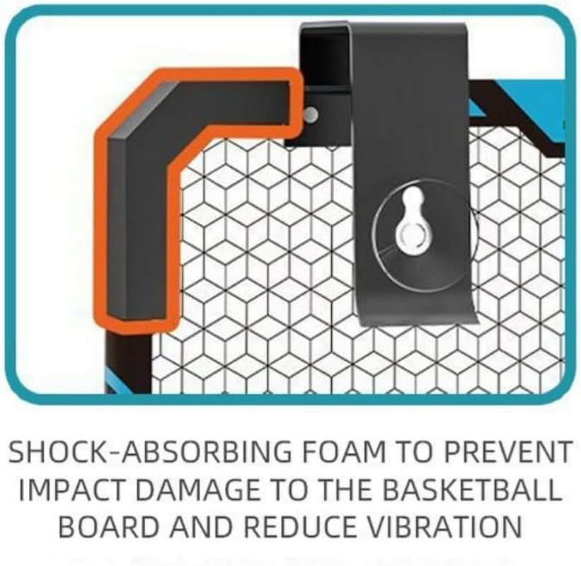 Aoiiigo Basketball Hoop with LED Lighting and Electronic Scoreboard with 2 Scoring Methods Mini over the Door Hoop for 4-12 Year Old Boys Girls Birthday Gift image number 6