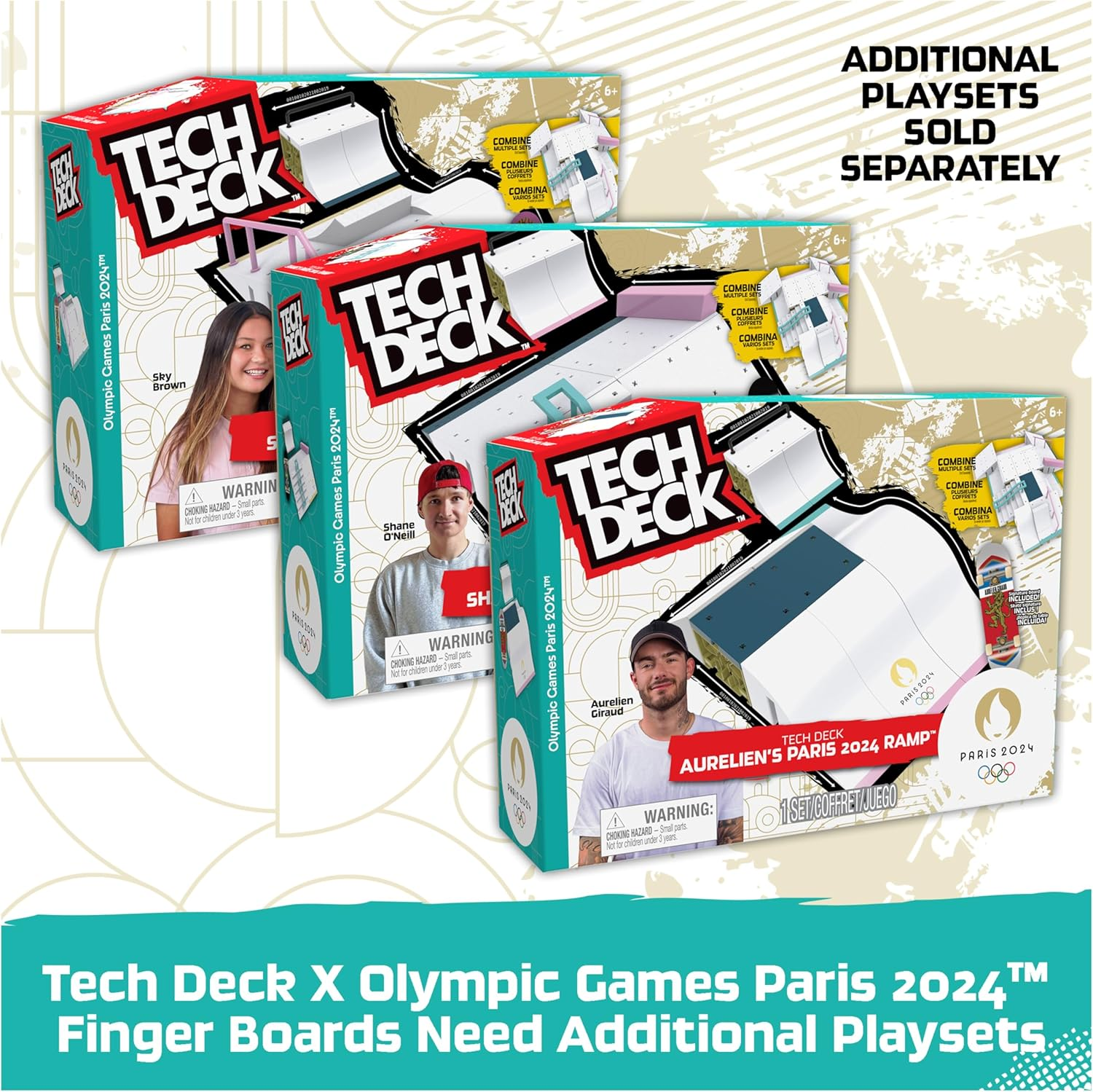 Tech Deck, Competition Legends 8-Pack Fingerboards with Collectible Cards, Olympic Games Paris 2024, Customizable Mini Skateboards, Kids Toys for Ages 6 and Up image number 4