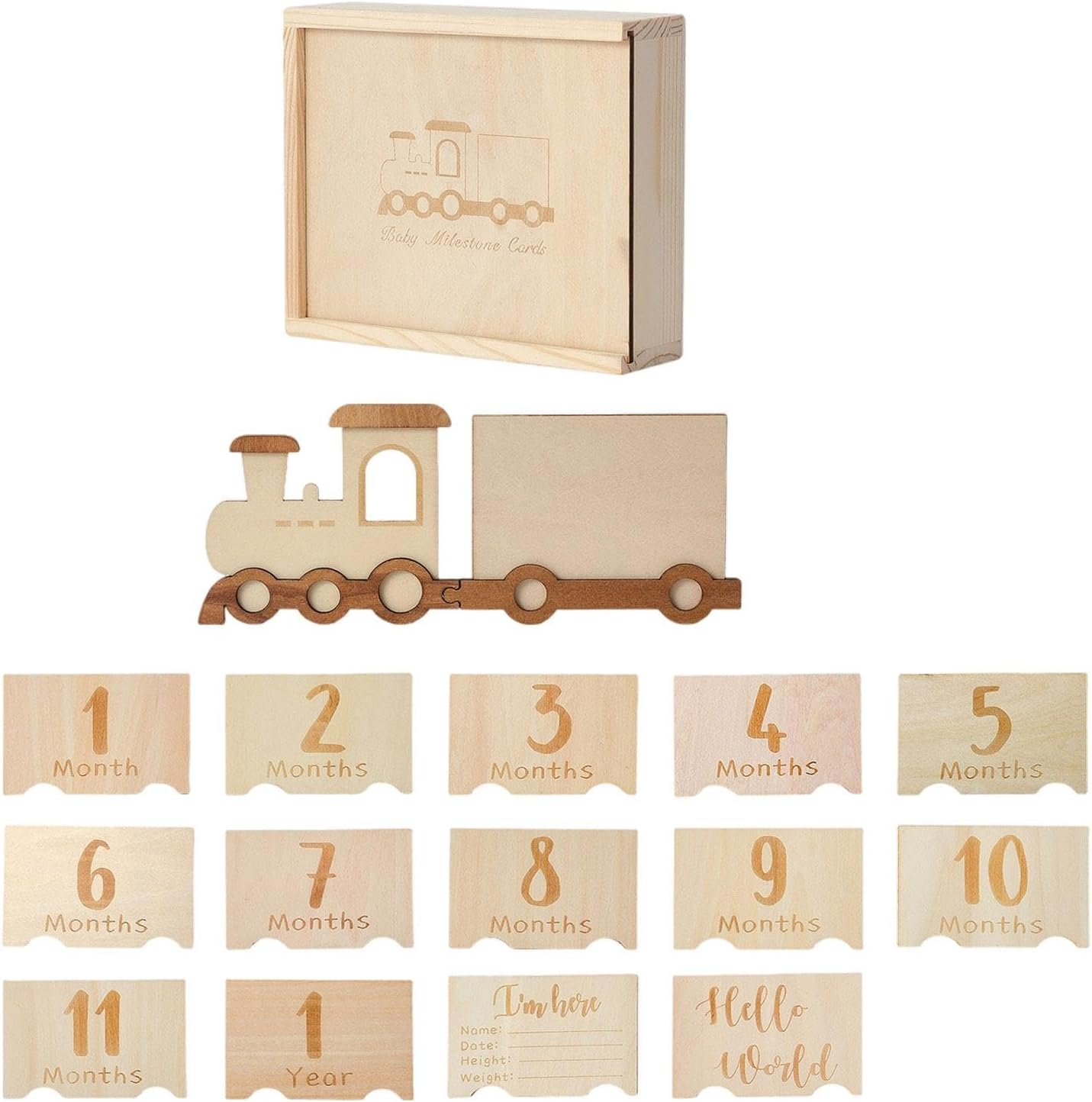 Wooden Baby Milestone Photo Frame for Baby Shower Week Month Year Keepsake image number 5