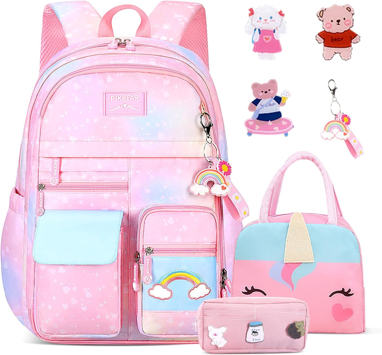 AUTOWT Backpack for Girls &ndash; Kids Backpack with Lunch Box and Pencil Pouch - Waterproof School Bag for Teen Girl Kid Students Elementary Middle School, Kids' School Bag