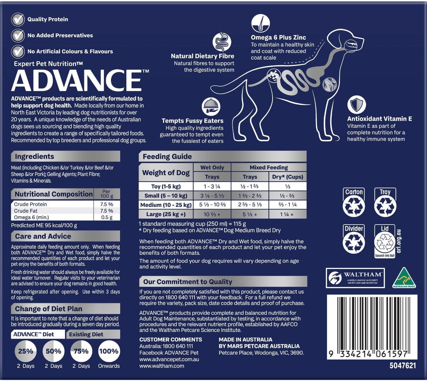 Advance Adult All Breed Turkey Wet Dog Food 100 G (Pack of 12) image number 3