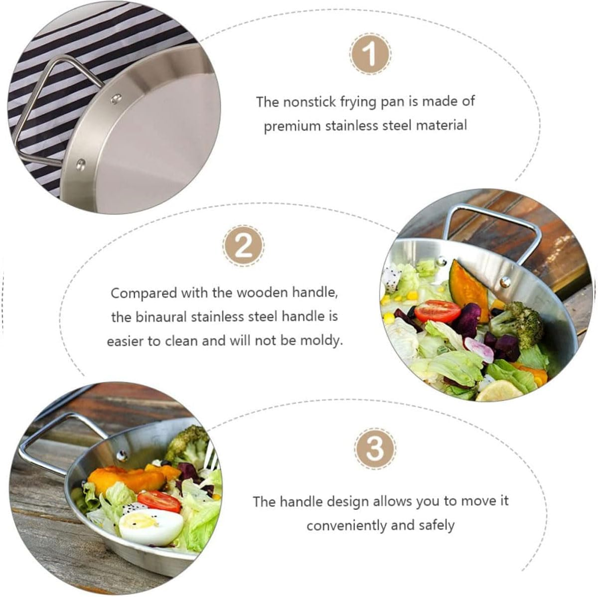 AIMALL Stainless Steel Korean Seafood Plate 10.6In / 27Cm &ndash; Nonstick Frying Pan with Handles, Crayfish Griddle, Dry Pot Pan for Fried Chicken & Snacks image number 6