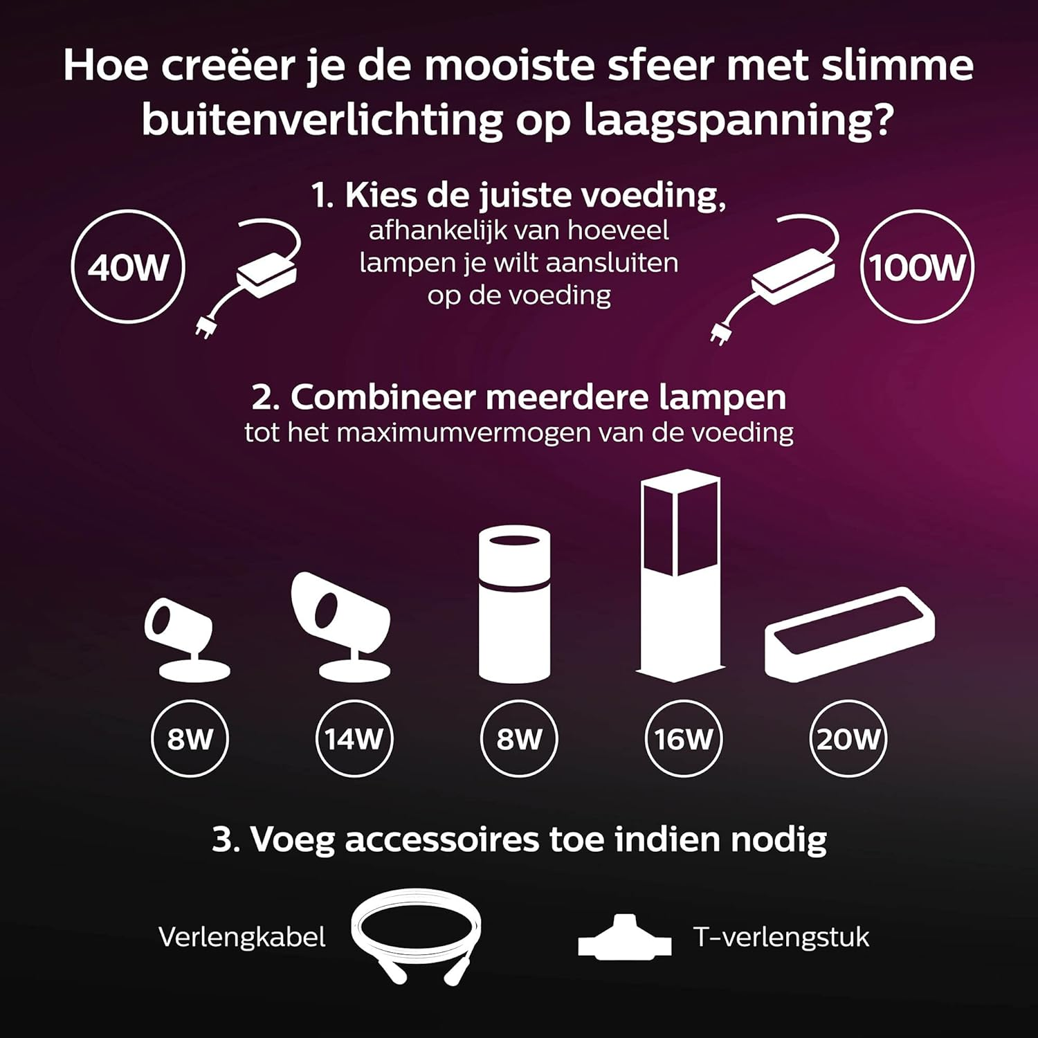 Philips Hue Lowvolt Outdoor T-Connector, Silver image number 2