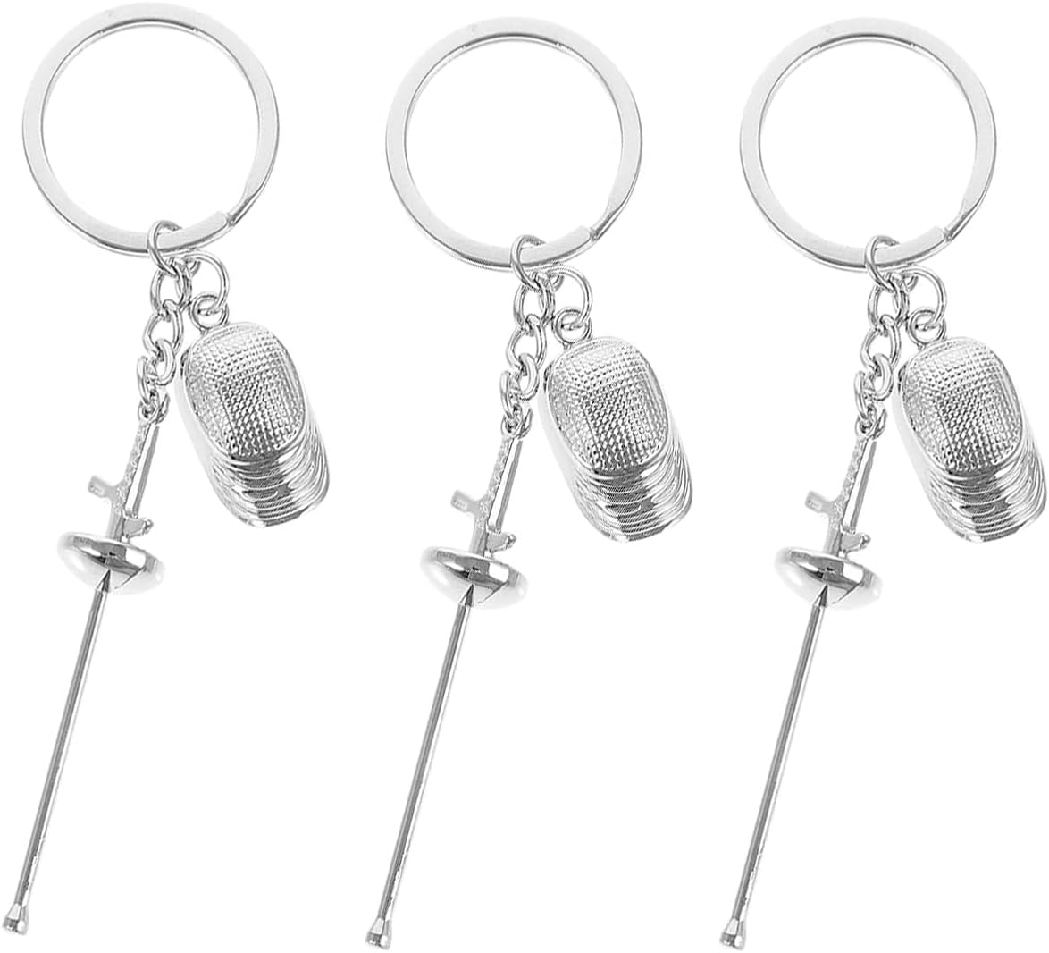 Taicols Fencing Keychain,3 Souvenir Backpack Hanging Adorns Delicate Key Chain Sword Rings Sports Ring Bag Decor Keepsake Pendant Decoration Chains Sport Metal Lovers Collectible Keychains Keyring image number 1