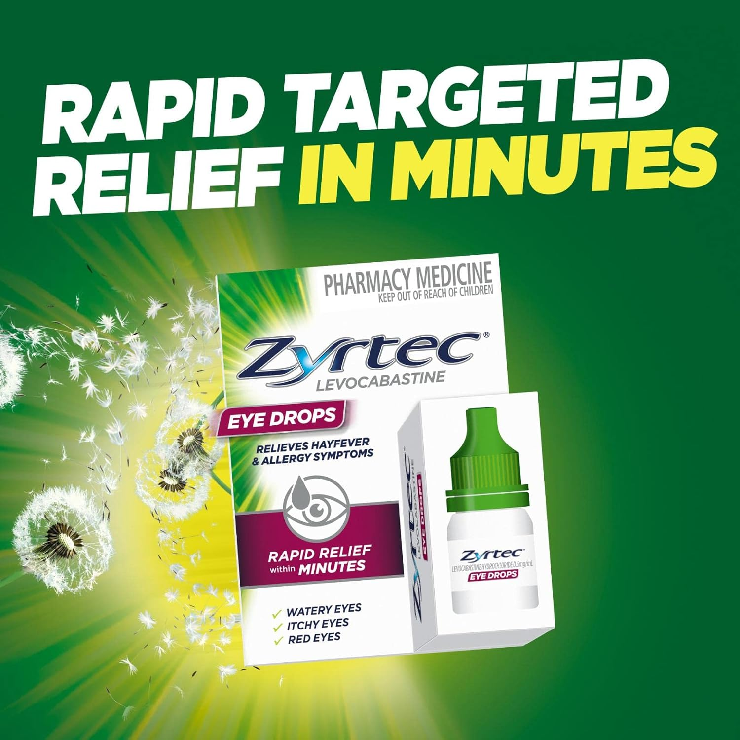 Zyrtec Levocabastine Eye Drops, 4 Milliliters image number 2