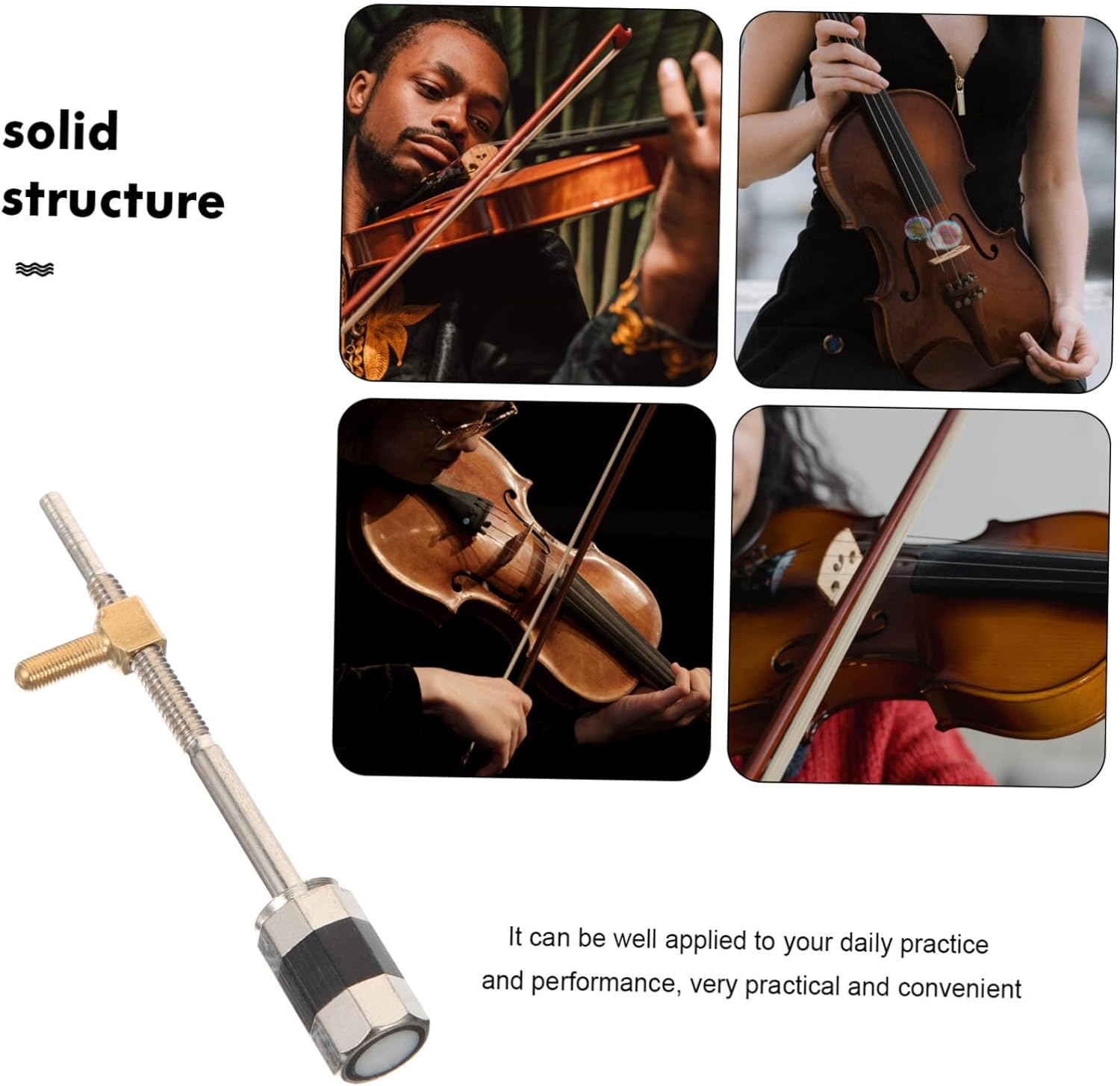 2Pcs 4/4 Violin Bow Frog Screws White Copper Violin Bow Parts Replacement Accessories for Student and Professional String Instrument image number 1