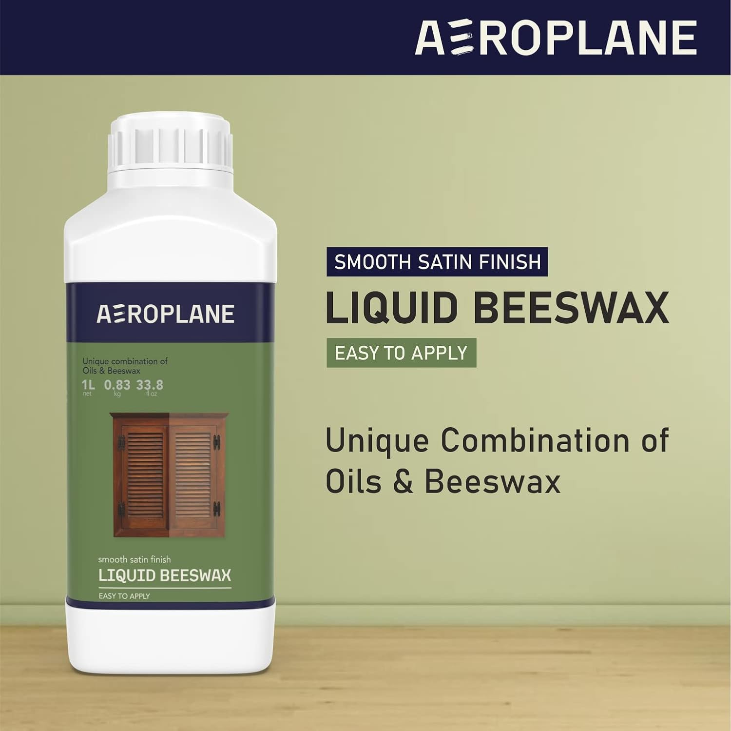 AEROPLANE - Liquid Beeswax - VOC Free & Non-Toxic Beeswax Wood Conditioner | 1 LTR image number 5