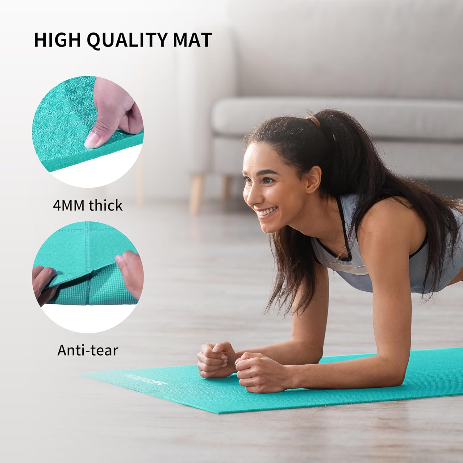 PROIRON Foldable Yoga Mat - Travel Folding Yoga Mat Lightweight, Anti-Slip,And Easy to Carry to Class Beach Park Tear Resistant Travel Picnics 2Mm/4Mm image number 4