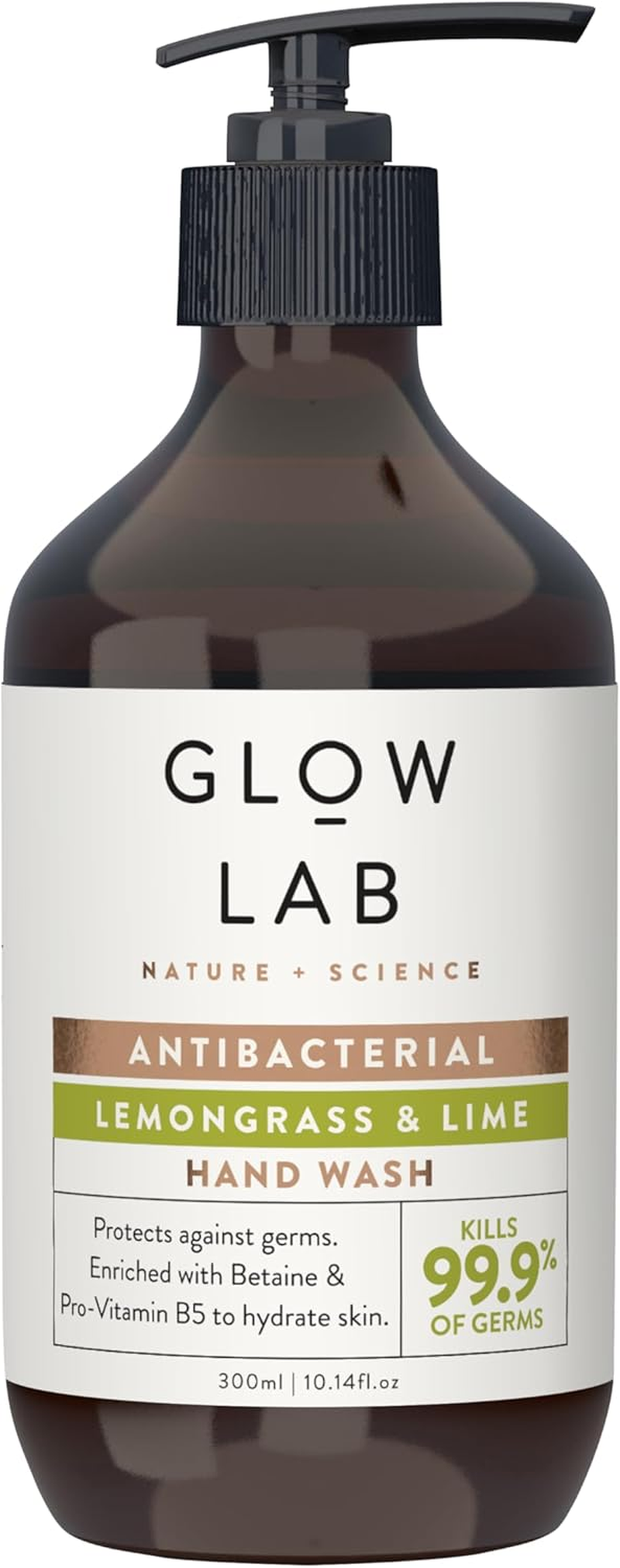 Glow Lab Lemongrass and Lime Anti-Bacterial Hand Wash 300 Ml image number 1