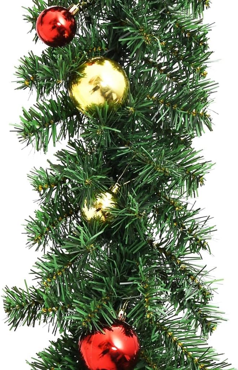 Christmas Garland Decorated with Baubles and LED Lights 10 M image number 4