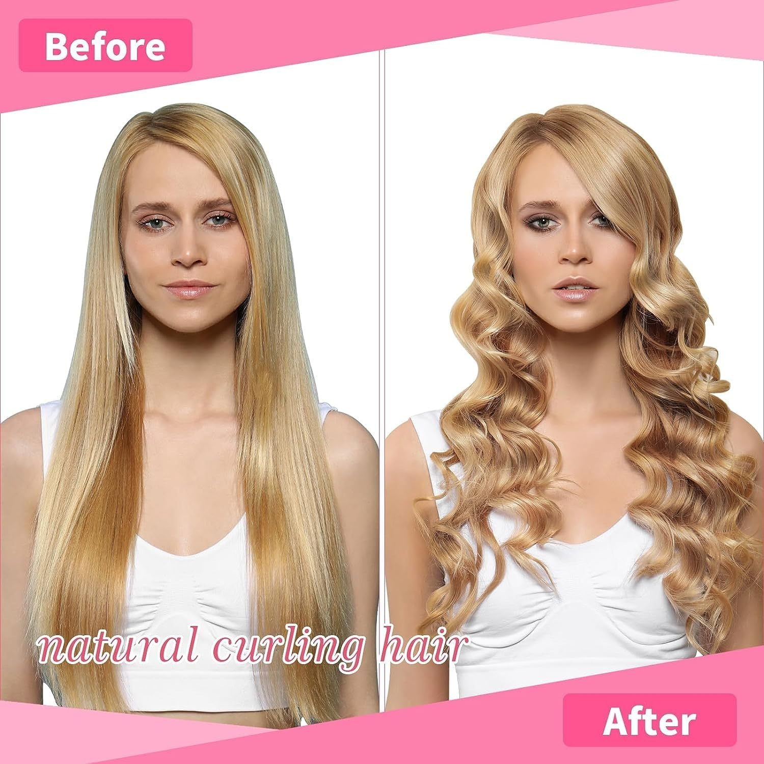 Satin Heatless Hair Curler 2Sets/4Pcs, Pillow Soft Rollers with Hair Caps, Soft Heatless Curling Rod Headband for All Hair Types, Hair Curlers to Sleep in (Black) - Black image number 4