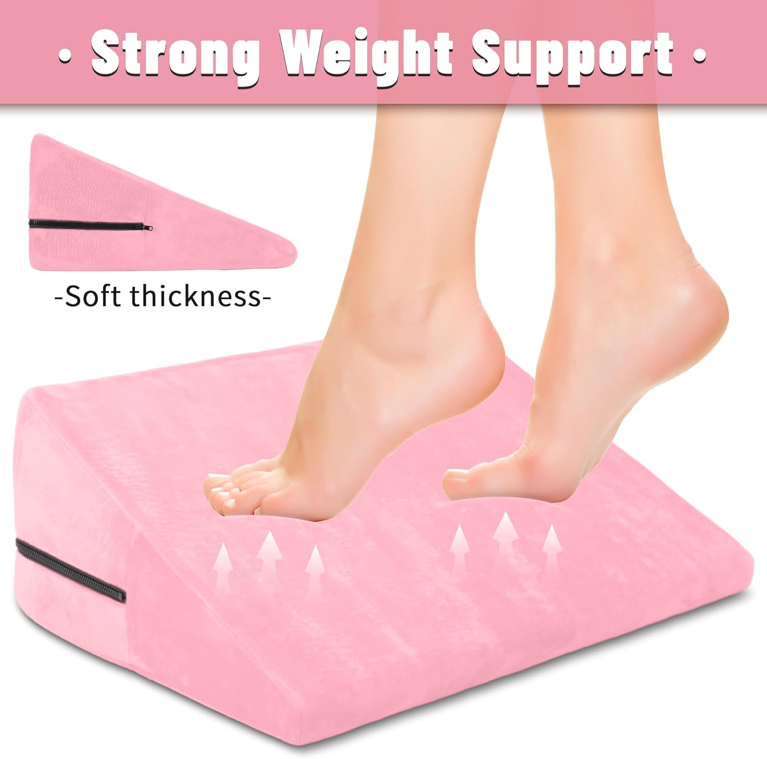 Sex Pillow Wedge Position Pillow Sex Furniture Foam Sex Cushion and Dice Sex Games for Adult Couples (Pink) - Pink image number 6