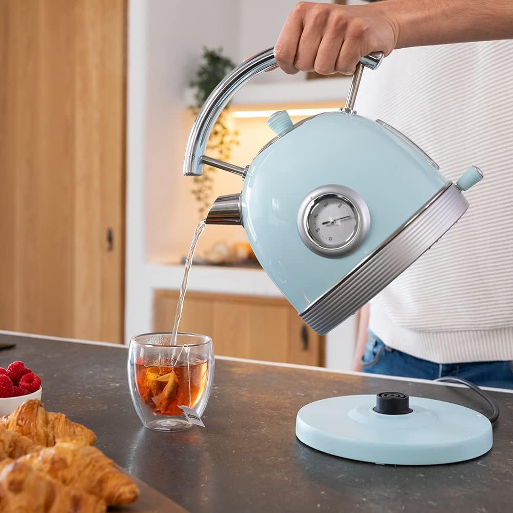 Cecotec Thermosense 420 Electric Kettle, Light Blue, 1.8 L Capacity, 2200 W, Temperature Display, 360&deg; Base, Stainless Steel, Vintage Style, Blue, Automatic Shut-Off, Bpa-Free - Blau image number 4