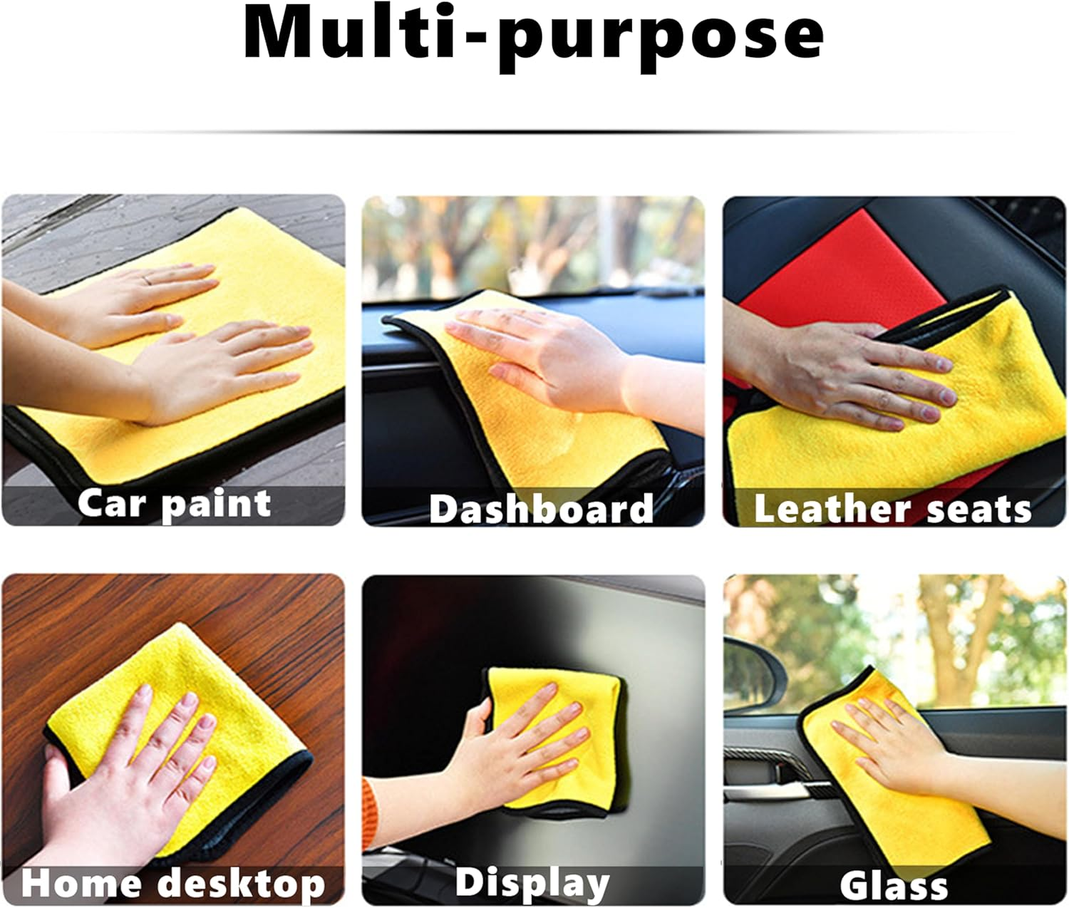 Complete Car Wash Kit &ndash; Premium Coral Fleece Towel, Ergonomic Wheel Brushes, Chenille Wash Mitt, Super Absorbent Car Sponge, Anti-Slip Handles, Scratch-Free Auto Detailing Tools image number 2