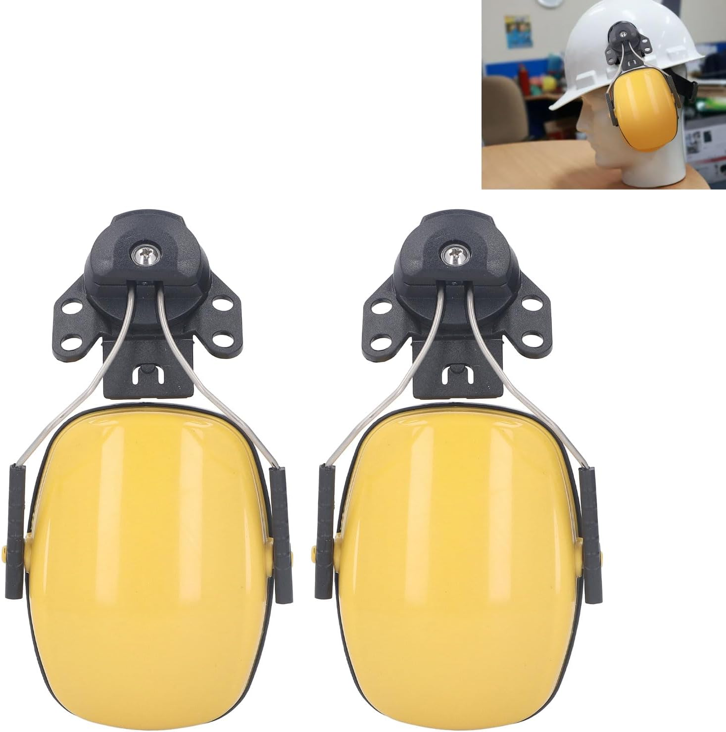 Noise Cancelling Helmet Attachable Ear Muffs, Hearing Protection, Sound Reduction Ear Protectors for Construction Site and Home Decoration, Sponge Design image number 3