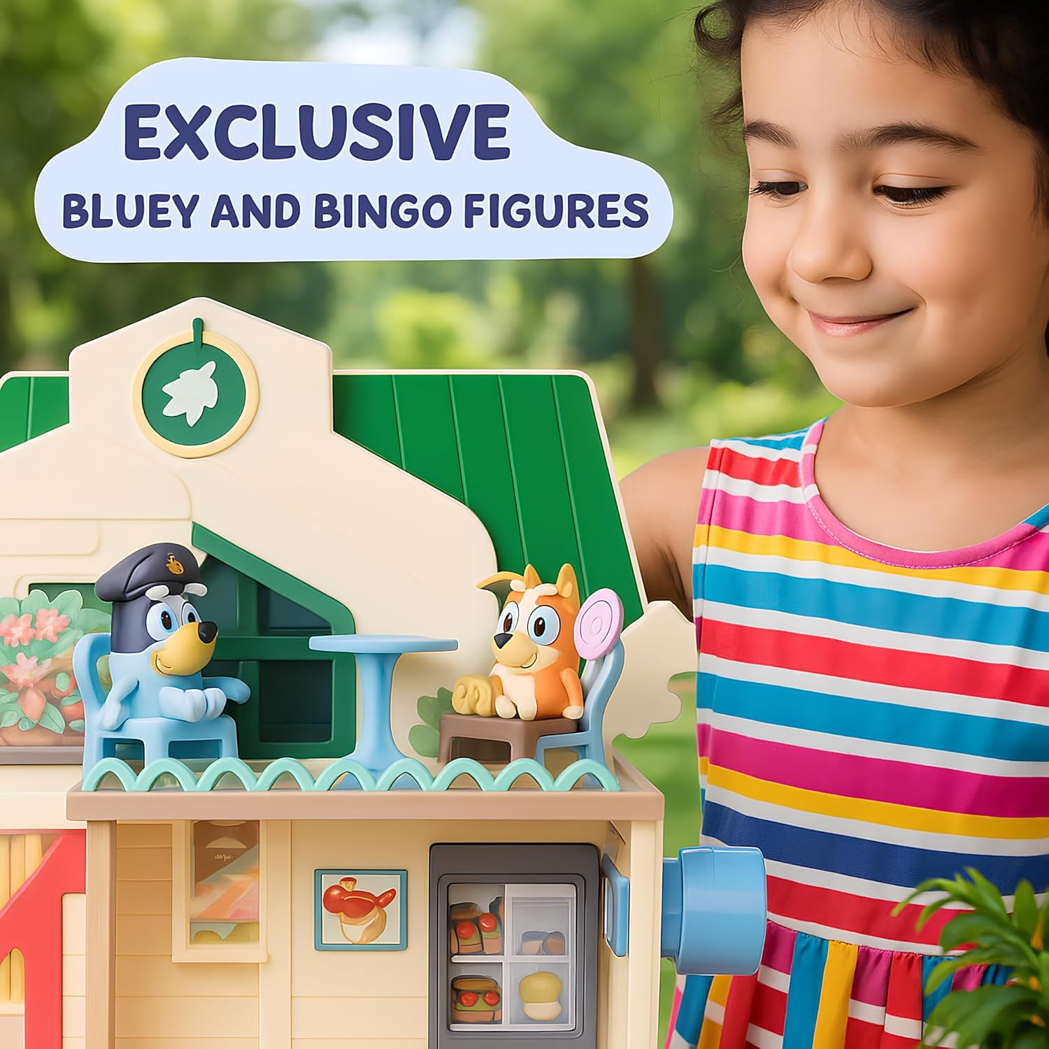 Bluey Supermarket Playset, 3 Different Levels with Exclusive Bluey and Bingo Figures. Includes Working Escalator, 24 Sounds and 15+ Play Pieces plus Fun Intercom, over 40Cm (15") Tall. image number 6