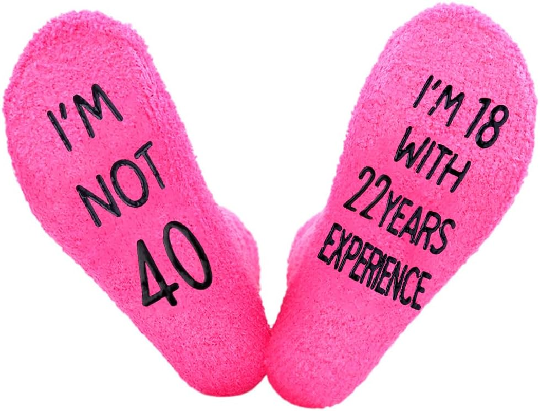 Funny 50Th 30Th 40Th Birthday Gifts Socks for Women Wife Friend 30 40 50 Year Old Gifts for Daughter Girlfriend Hot Pink Sock