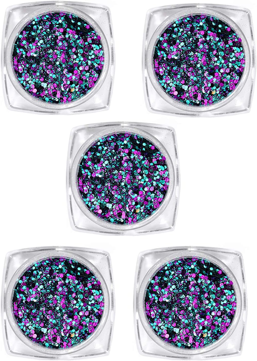 5 Boxes Rose Gold Iridescent Flakes Nail Art Giltter Sequins Nail Body and Hair Decoration image number 3