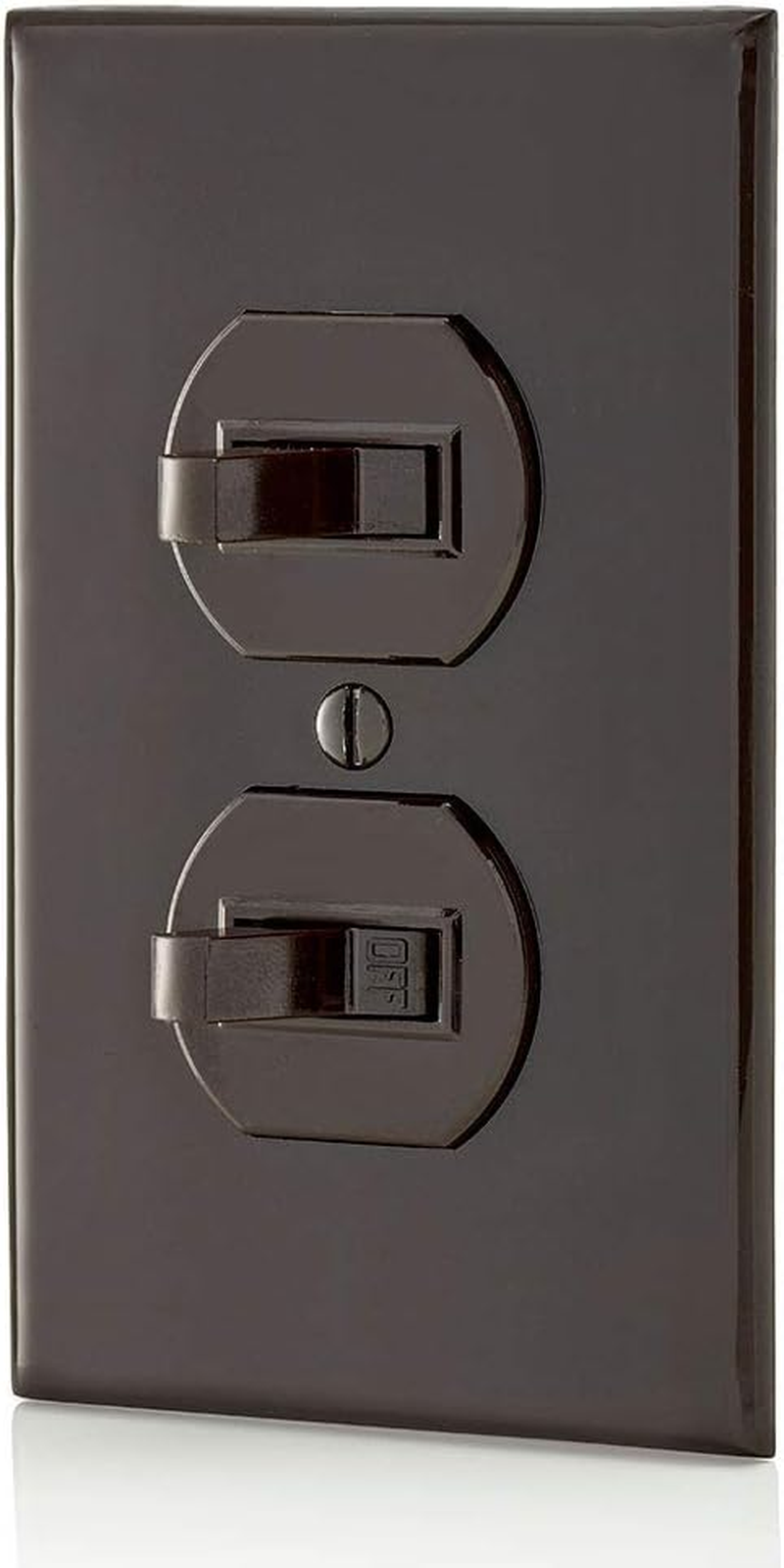 Leviton 5241 15 Amp, 120/277 Volt, Duplex Style Single-Pole/3-Way Ac Combination Switch, Commercial Grade, Brown image number 3