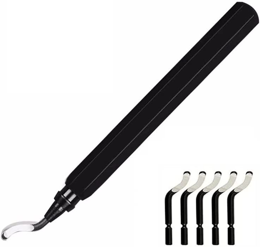 Repair Deburring Tool Kit - 5 Pcs Deburr Blades Remover Deburring Tool Set for Wood Copper and Steel image number 3