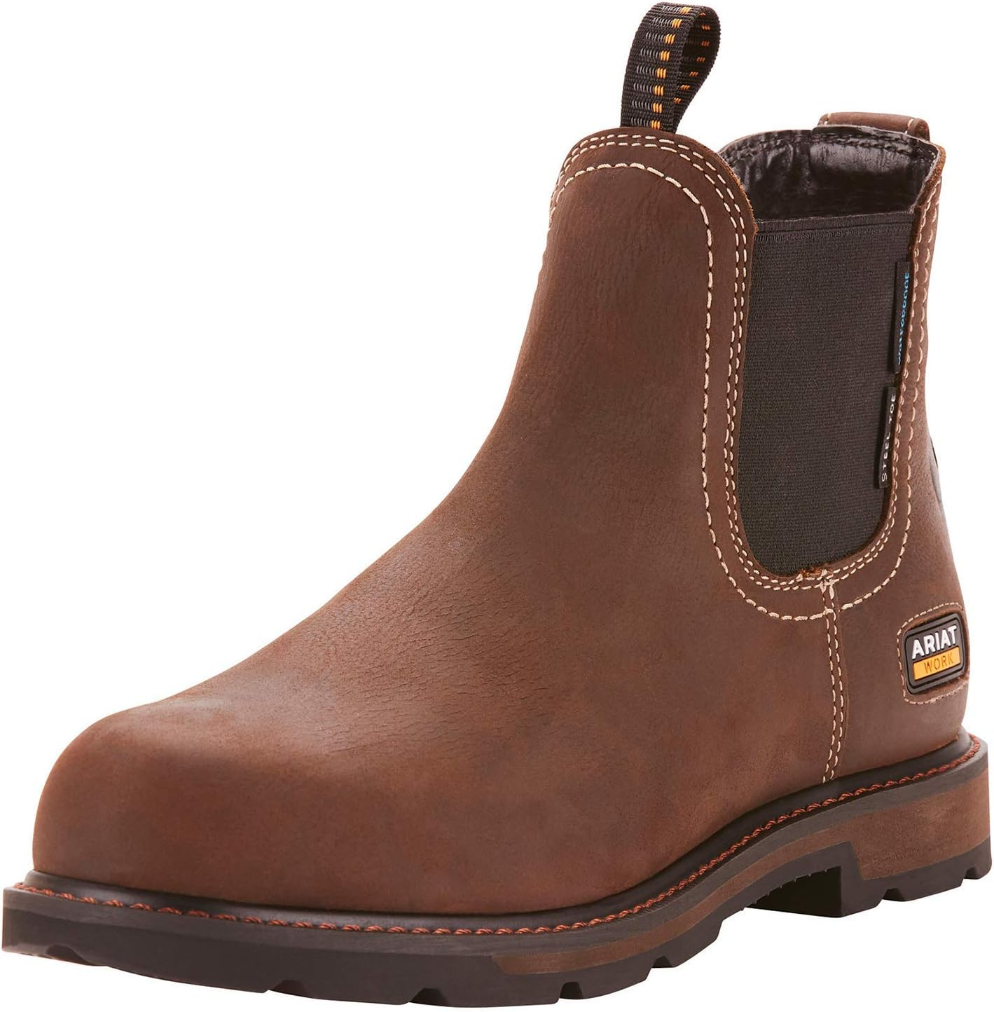 Ariat Groundbreaker Chelsea Waterproof Steel Toe Work Boot &ndash; Men&rsquo;S Leather Boots, Dark Brown image number 4