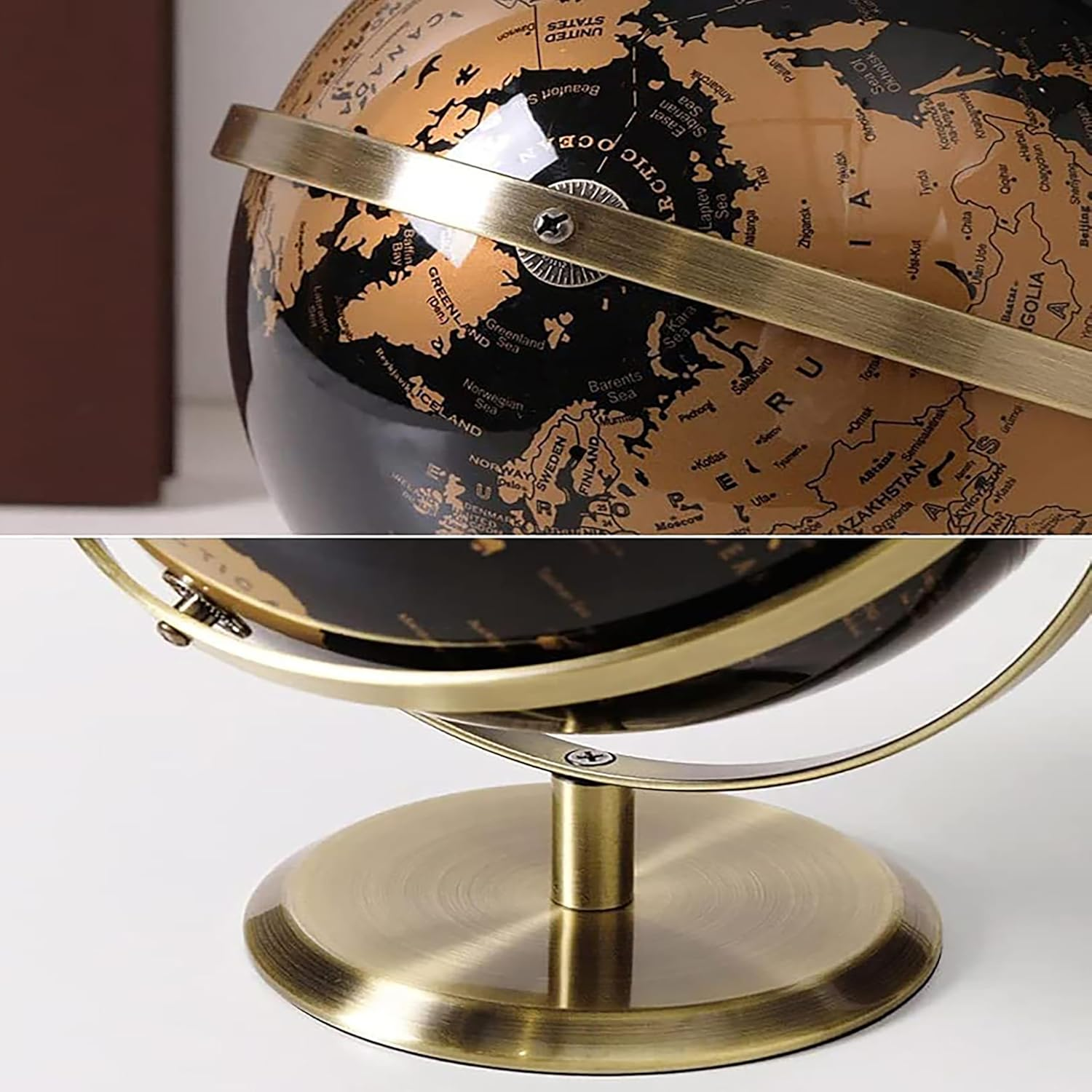 Luxurious Rotating World Globe with Stand&ndash;27Cm Desk Decorative for Home, Office, and Educational Use, 720&deg;Spinning for Geography Enthusiasts and Modern D&eacute;cor Lovers image number 2